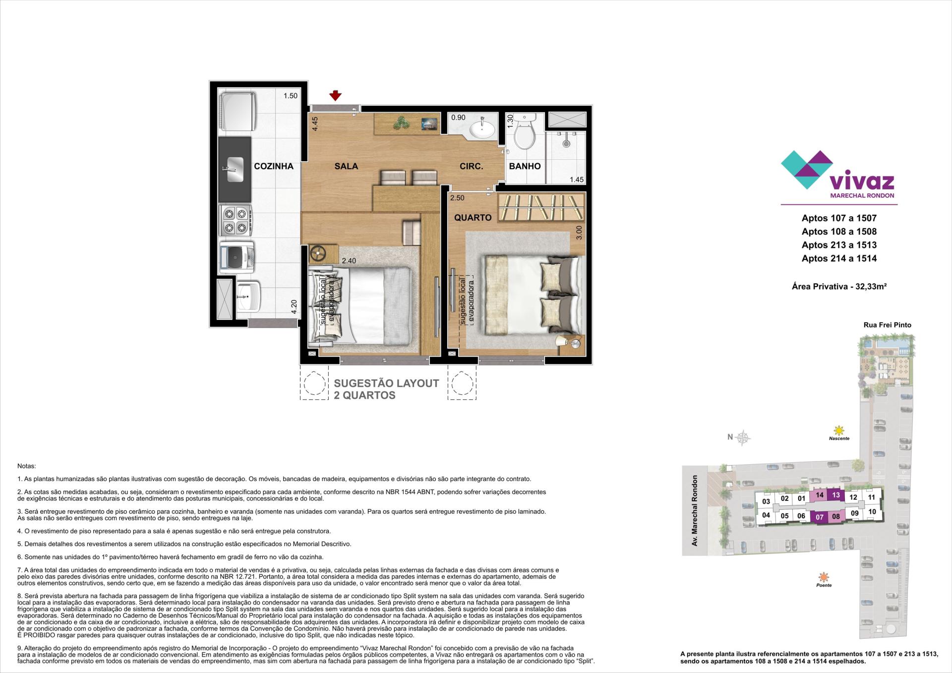 Vivaz Marechal Rondon - Planta Duo - 32m² - Opção Quarto