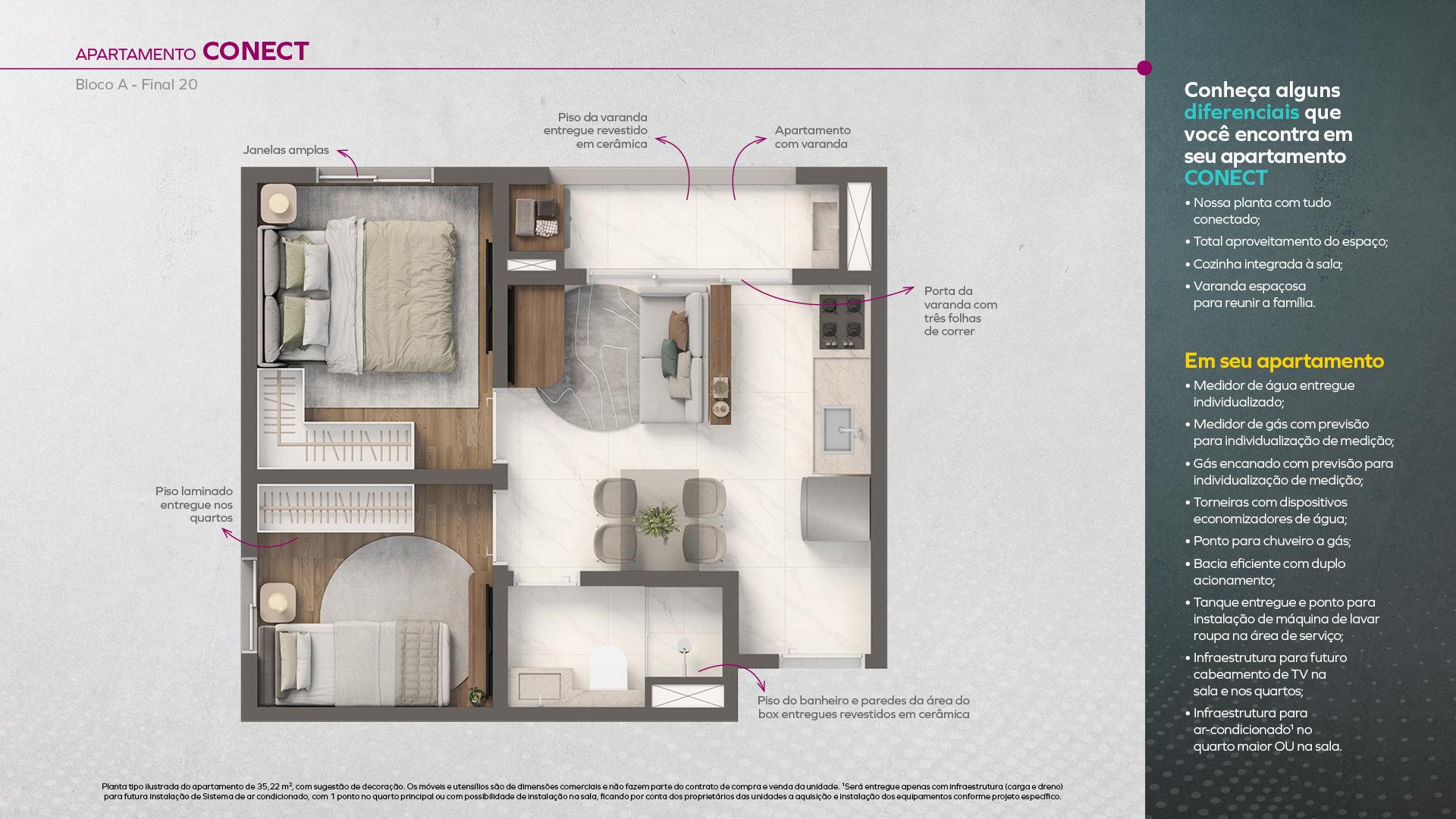 APARTAMENTO CONECT - BLOCO A (FINAL 2O)