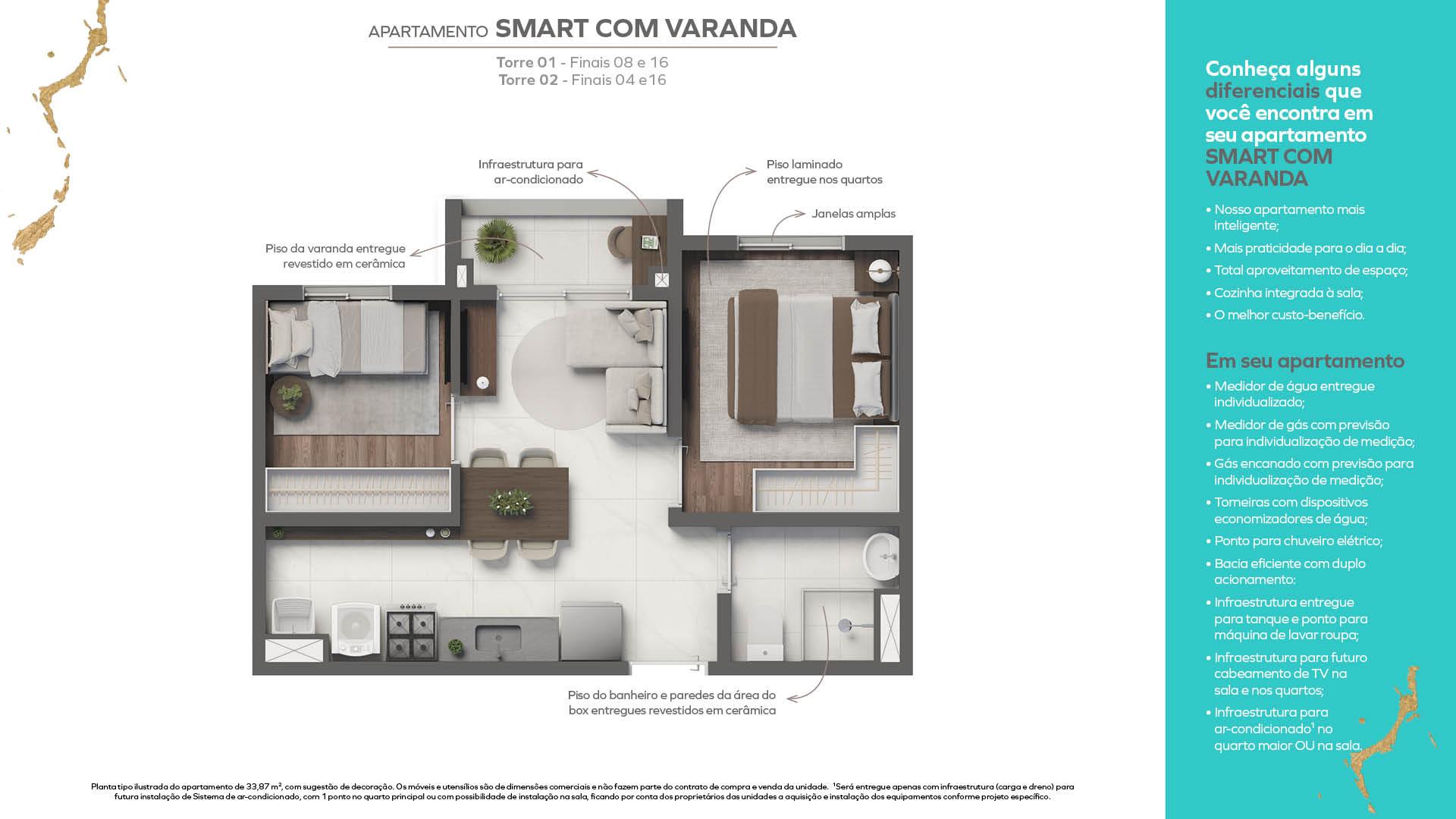 SMART COM VARANDA