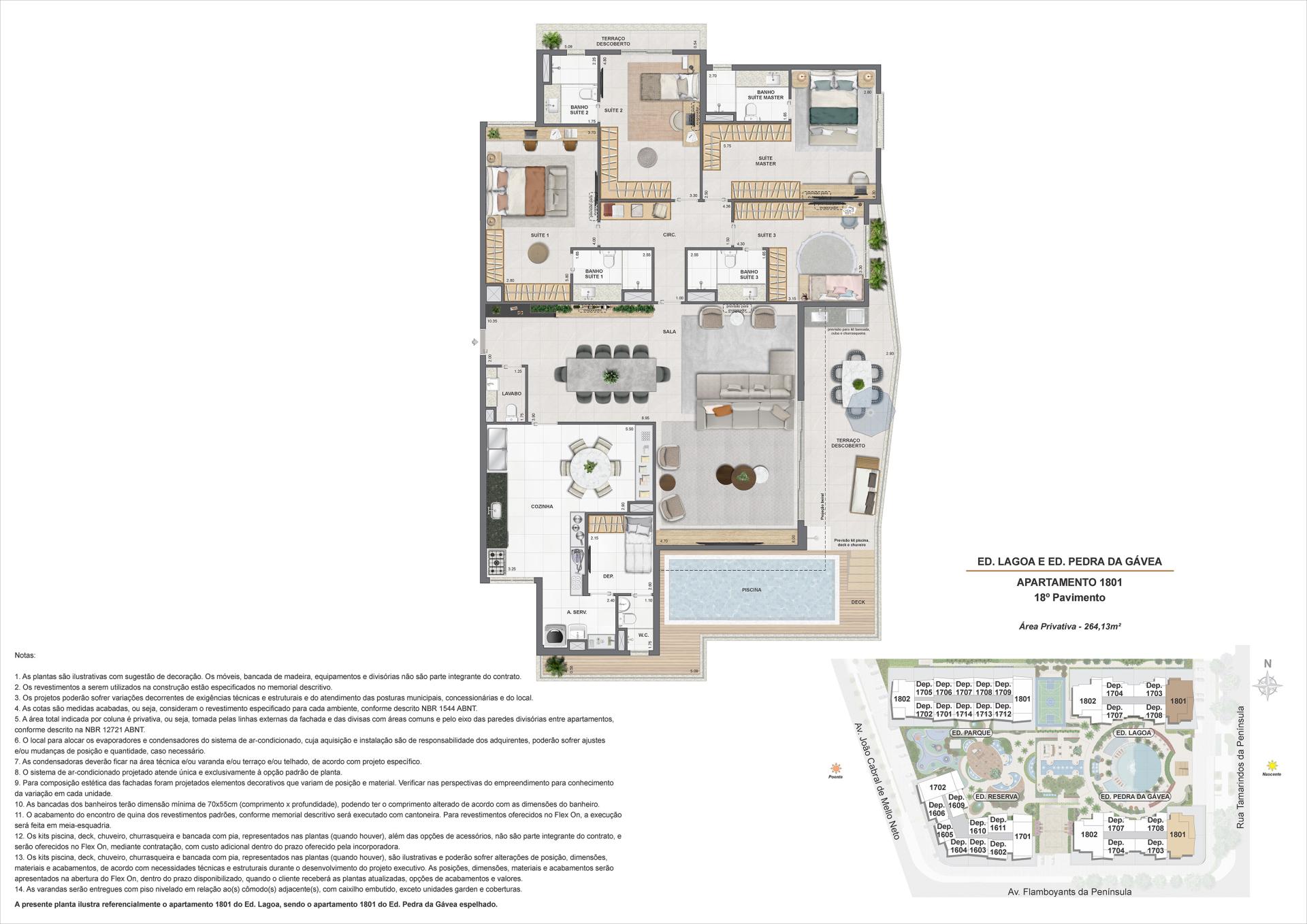 ED. LAGOA E ED. PEDRA DA GAVEA - AP1801 - 18° PAV
