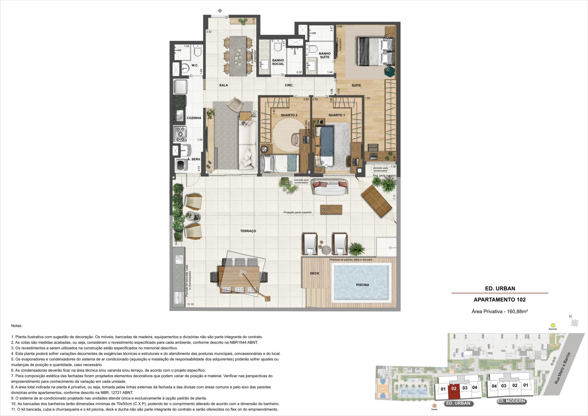 Planta do apartamento 102 do Ed.Urban
