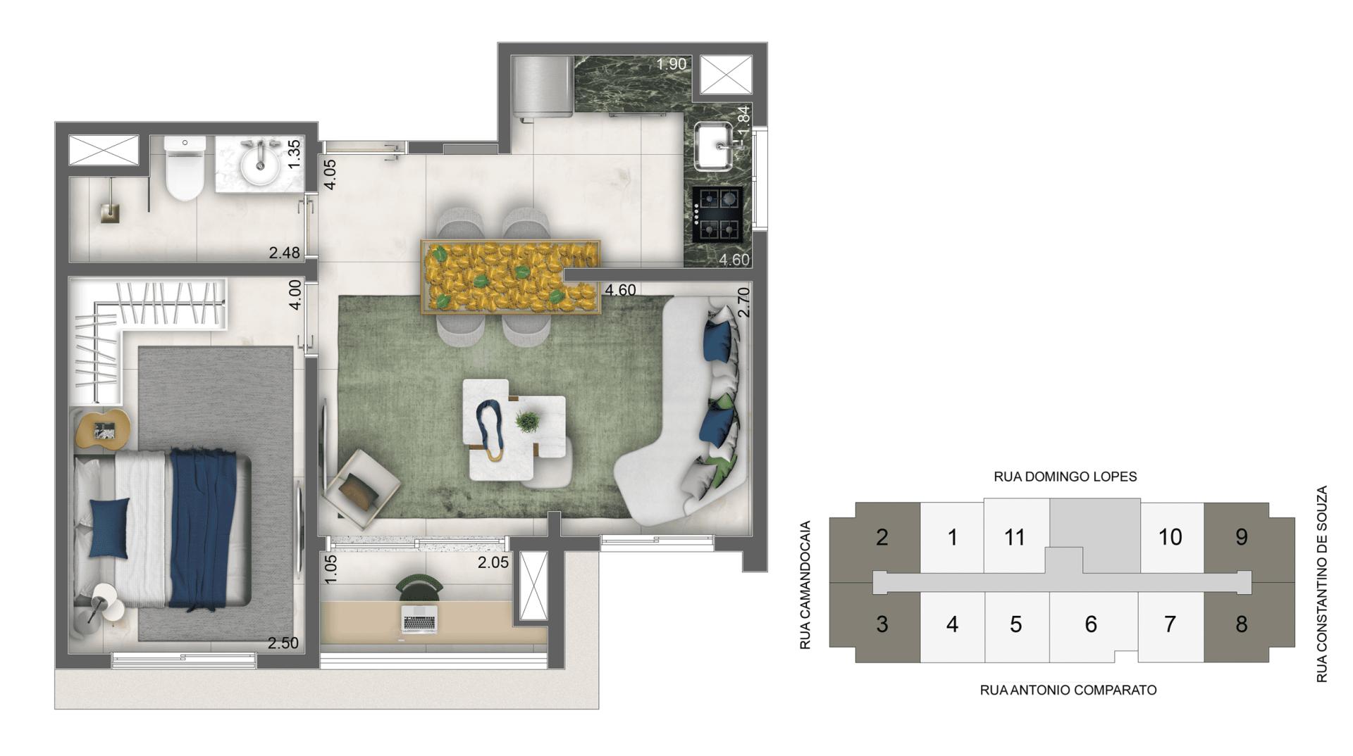 Planta Opção 42m²