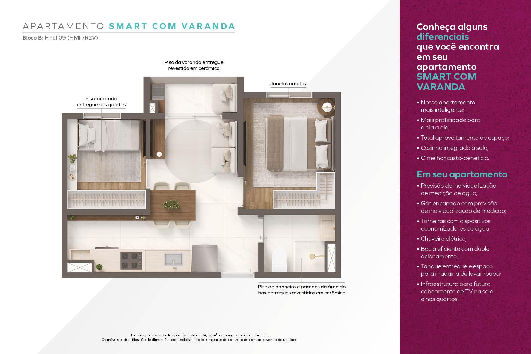 SMART COM VARANDA 34,92m²