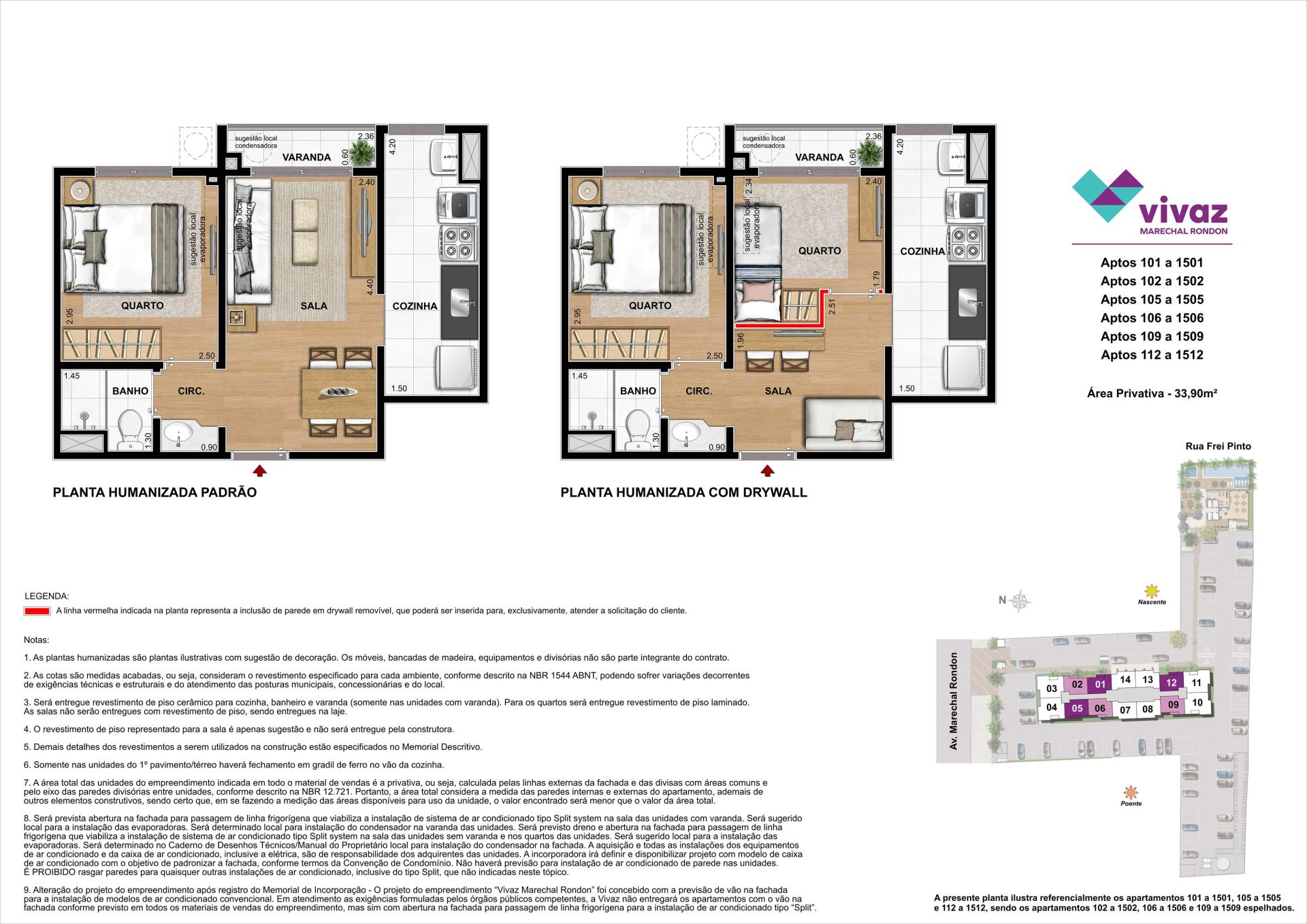 Vivaz Marechal Rondon - Planta Duo - 33,90m²
