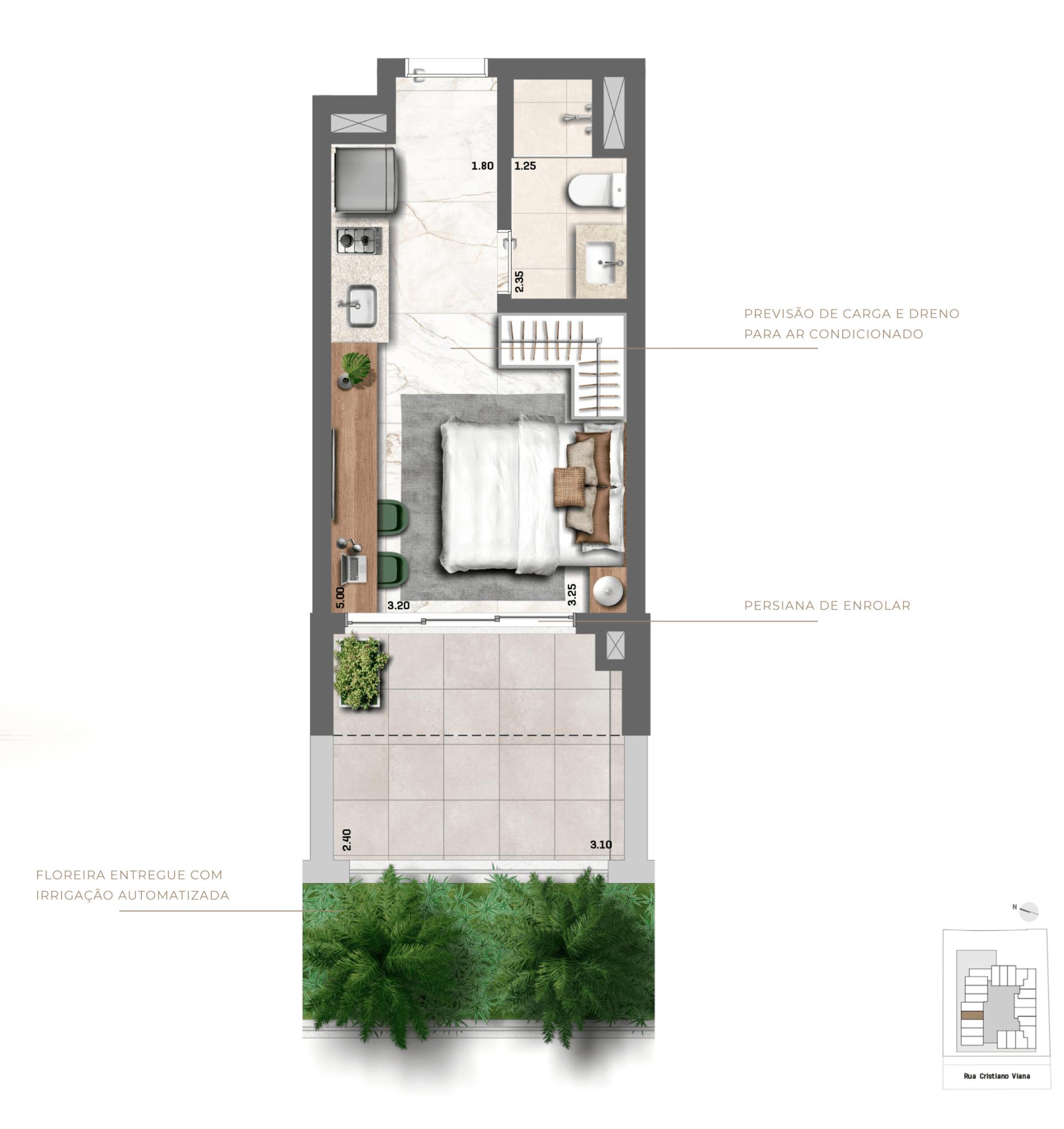 Planta Tipo 29,80 m² I Studio
