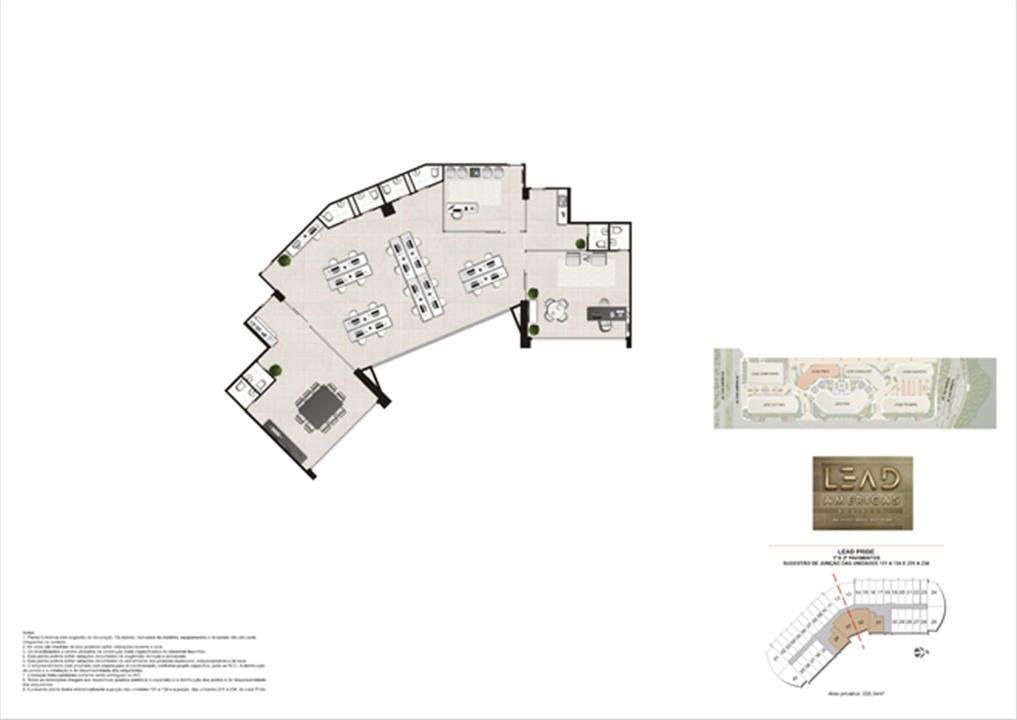 Lead Pride – 1º e 2º Pavimento – Sugestão de Junção Unidade 131 a 134 e 231 a 234