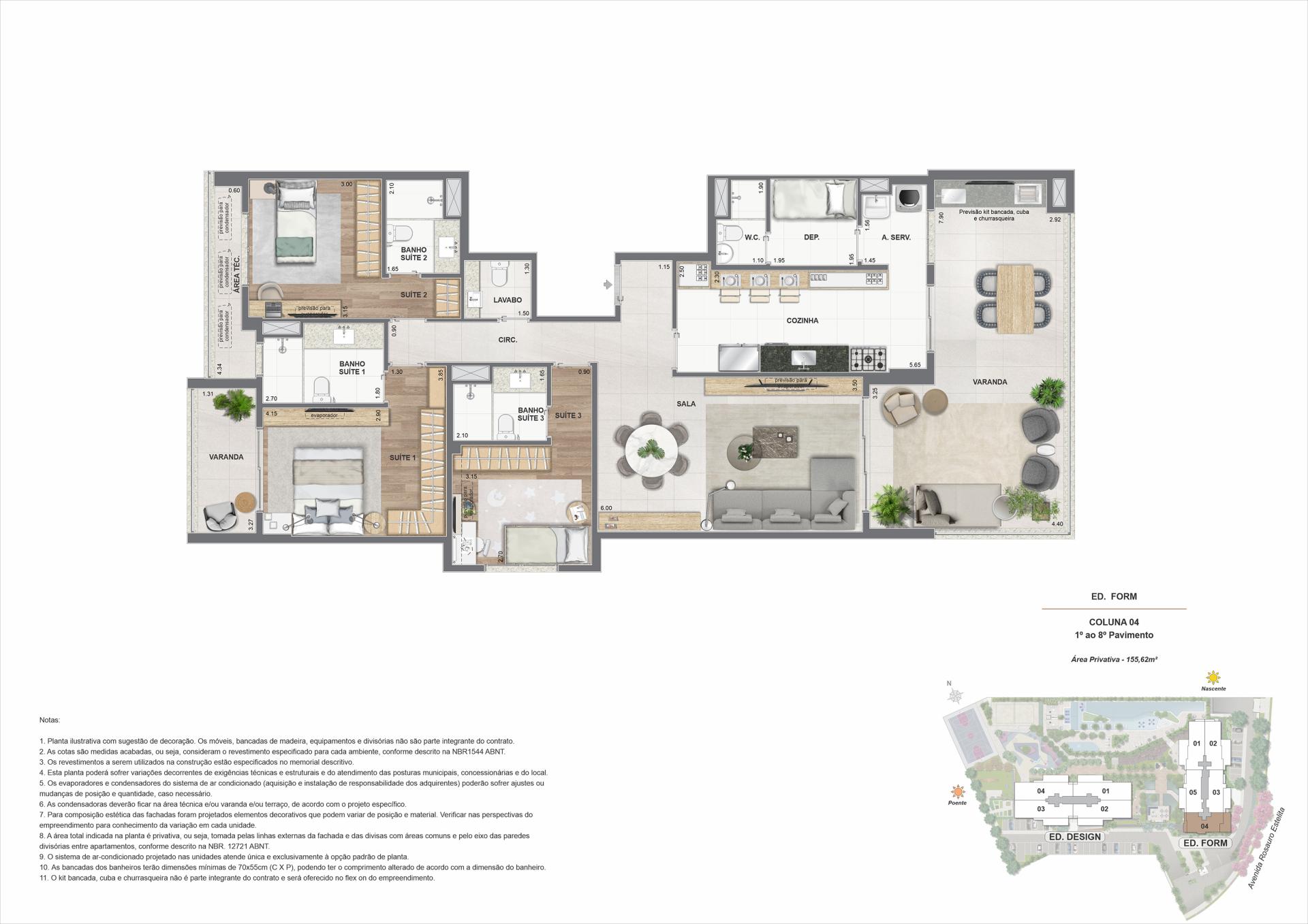 ED. FORM | COLUNA 04 - 1° AO 8° PAVIMENTO
