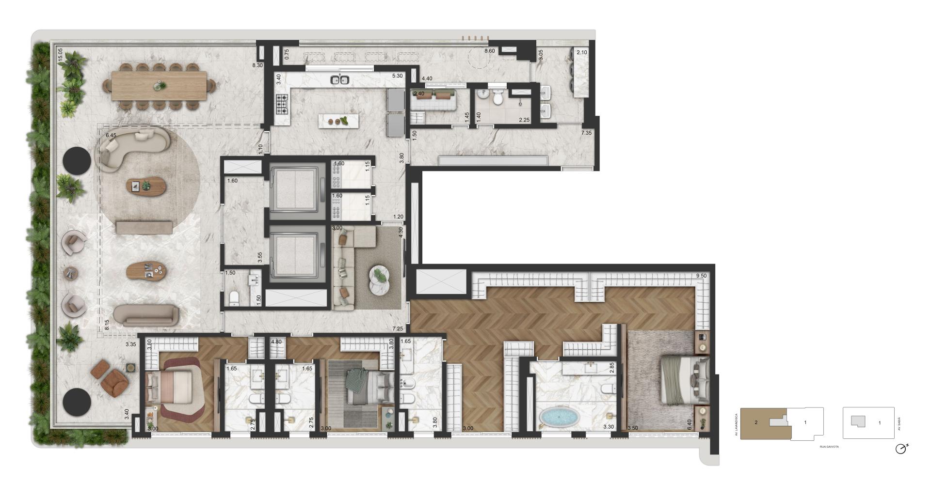 Planta Opção 1 345m