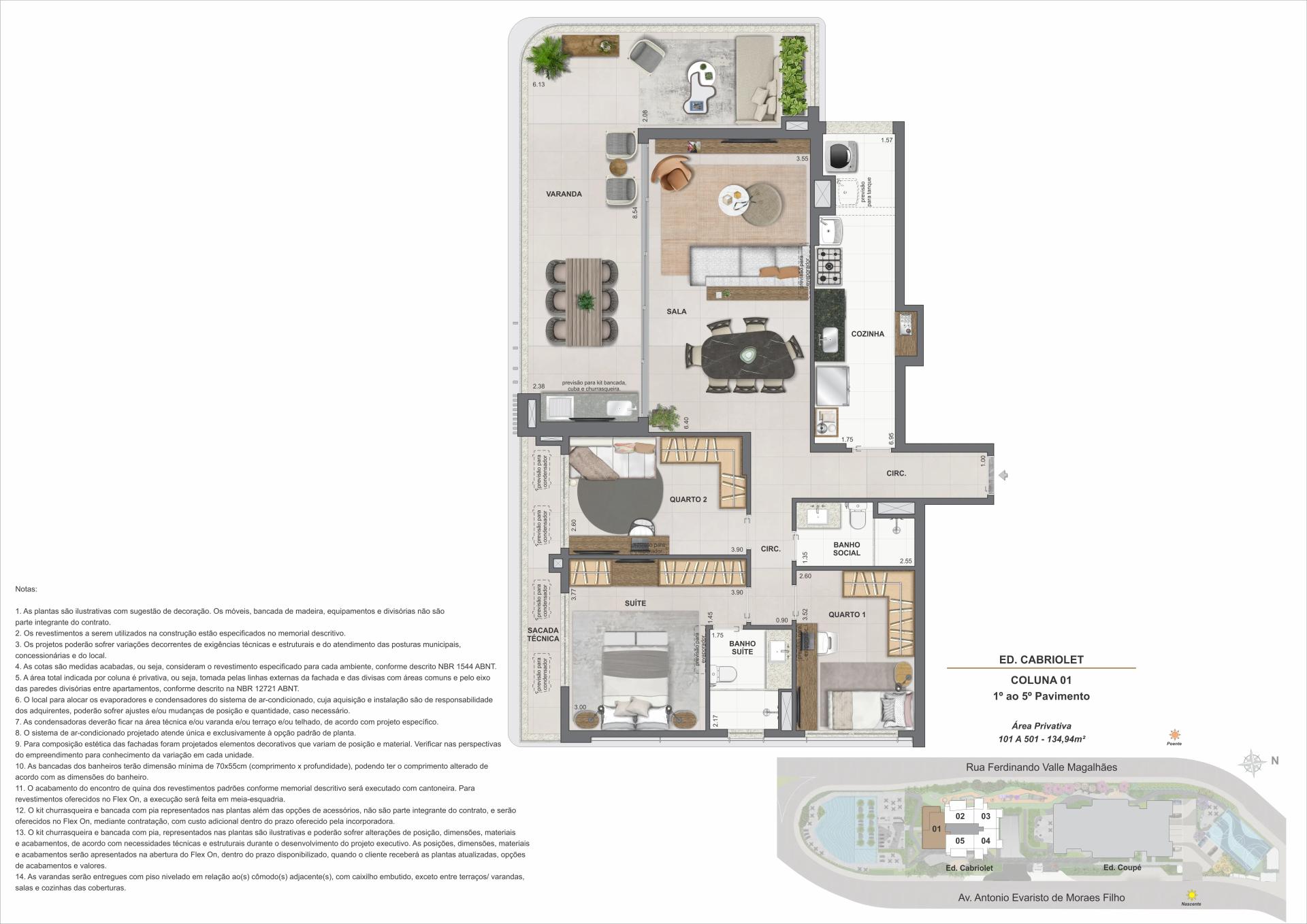 ED. CABRIOLET - COLUNA 01 PAV. 1º E 5º