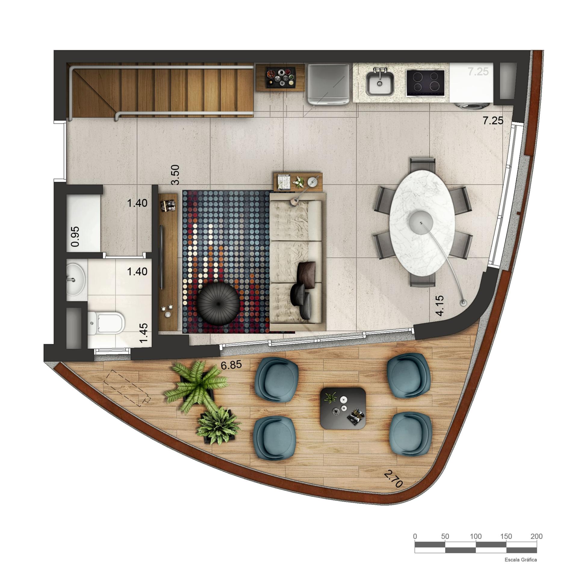 Apartamento Tipo | Duplex inferior P3