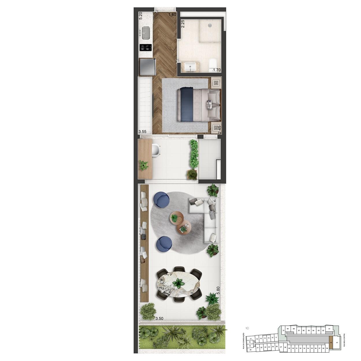 Planta Garden 55m²