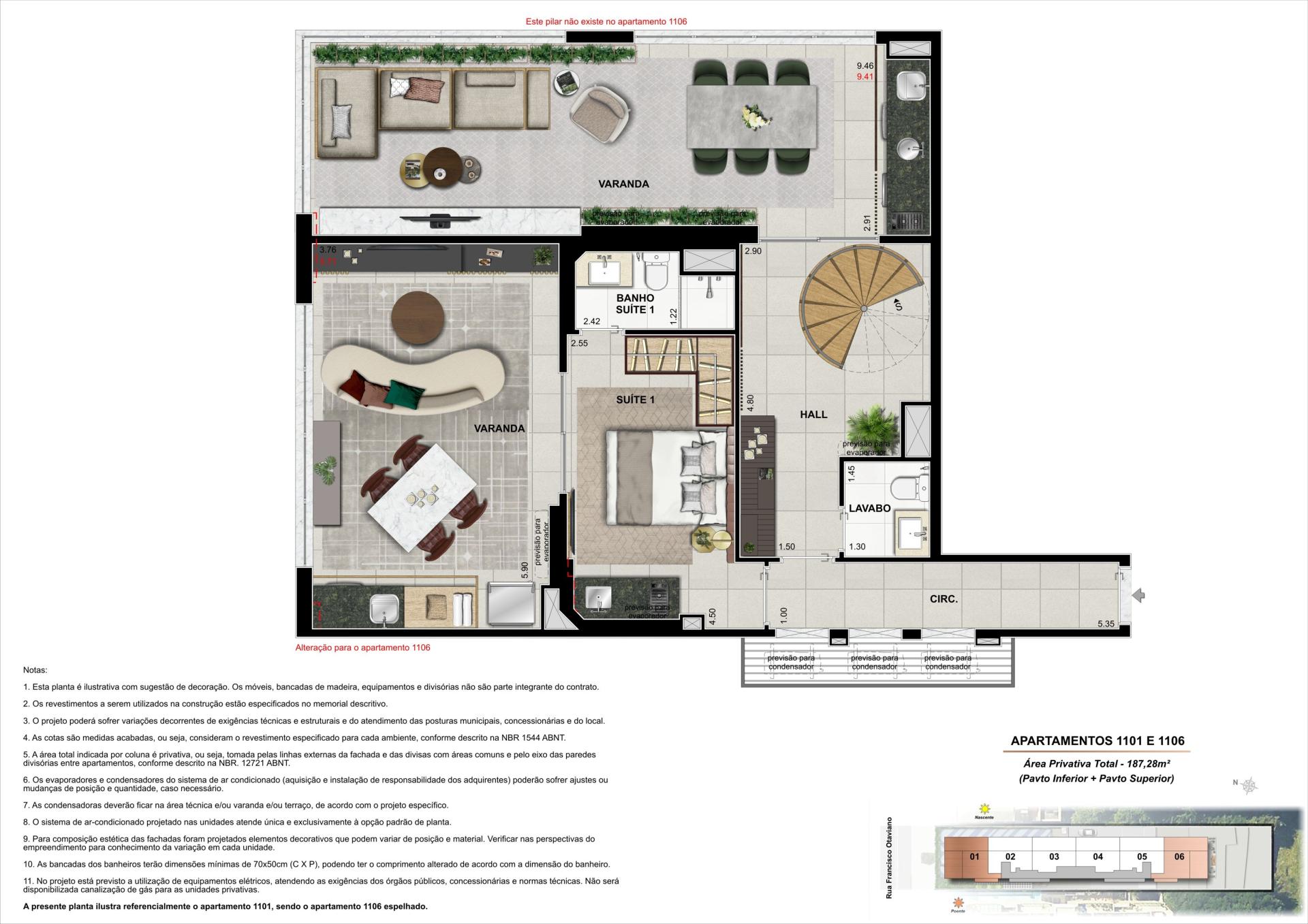 Apartamentos 1101 e 1106