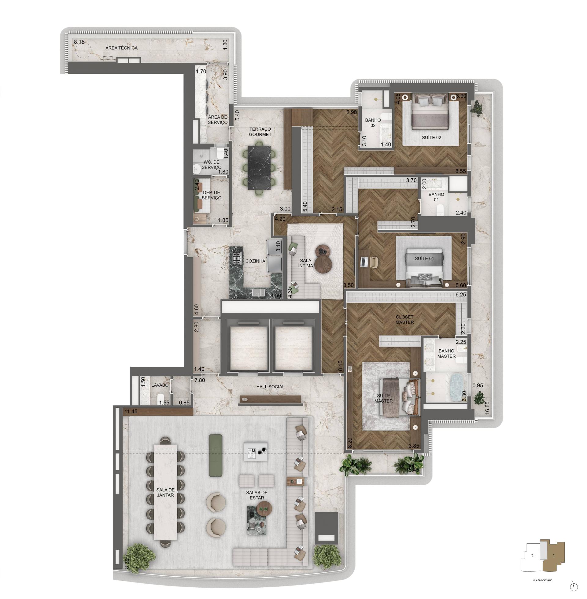 Planta Opção 1 395m2