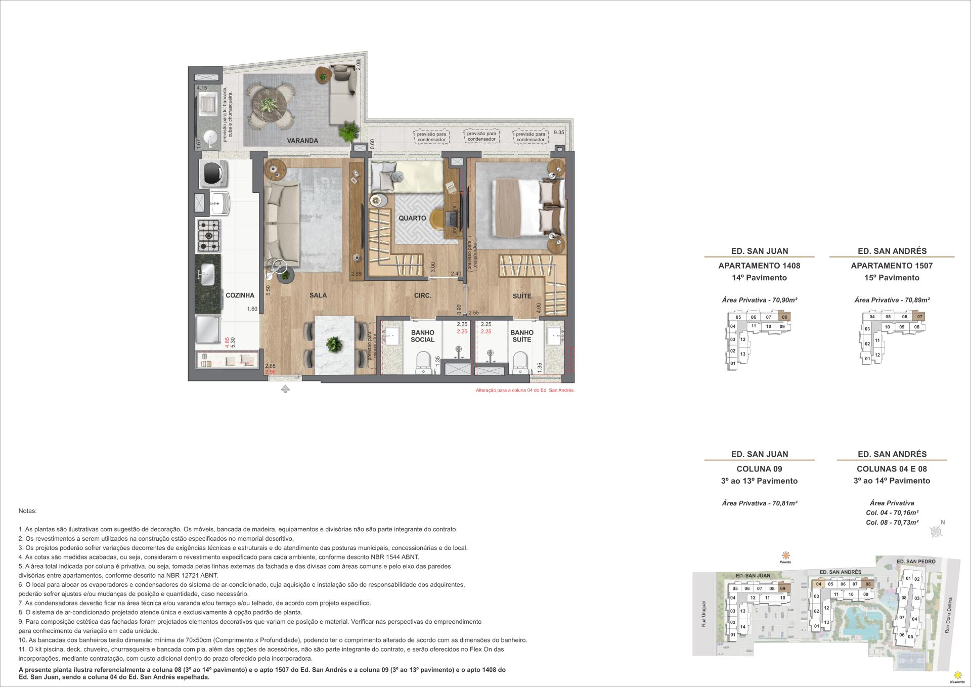Apartamento 2Q - Ed. San Juan (COL 8 e 9) e Ed. San Andrés (COL 4, 7 e 8)