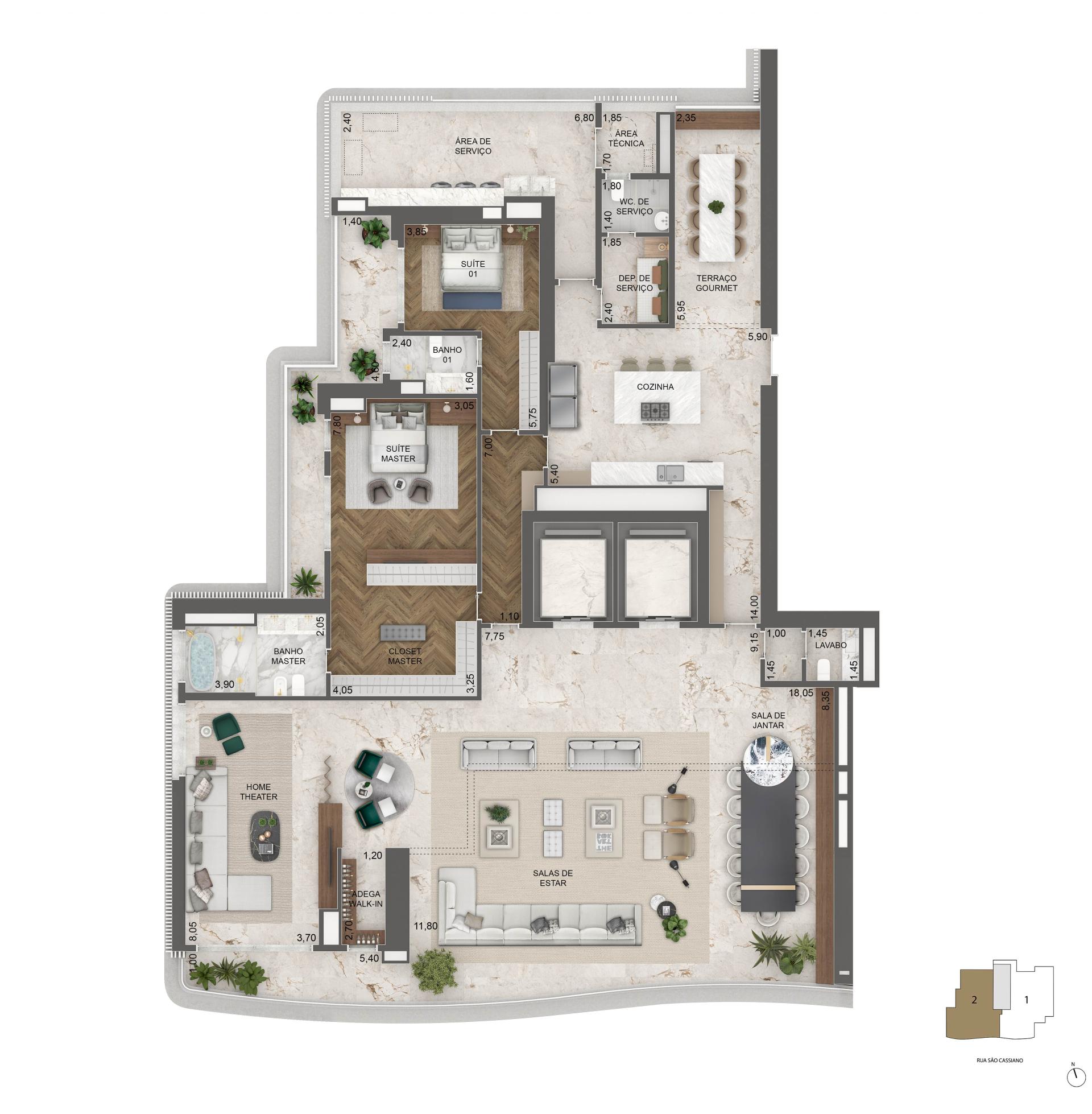 Planta Opção 4 372m2