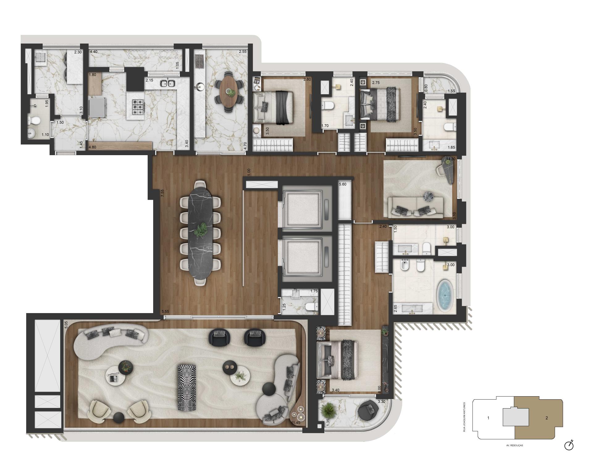  Planta Opção 2-  279.3m2