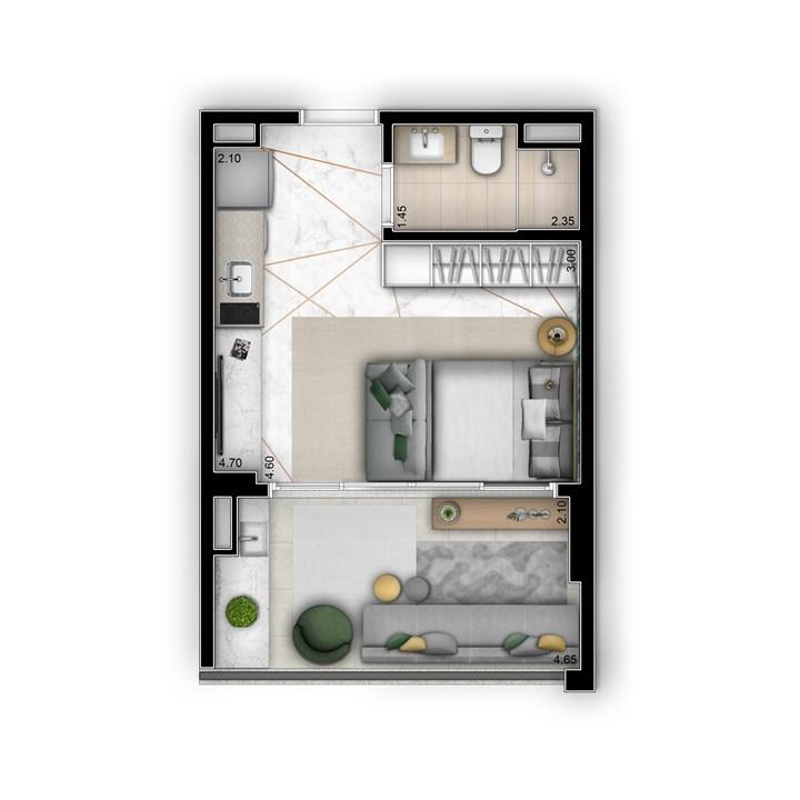 Planta Padrão 35m²