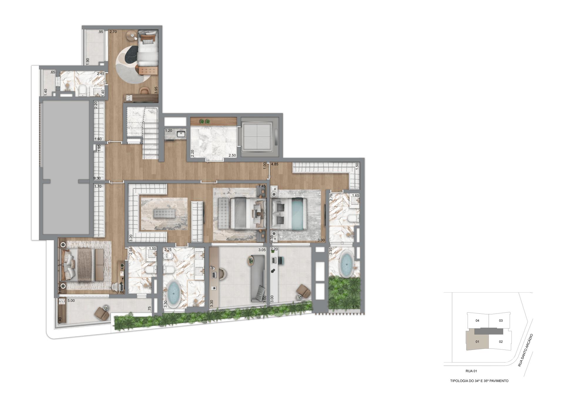 Planta Duplex Inferior - 396 m²