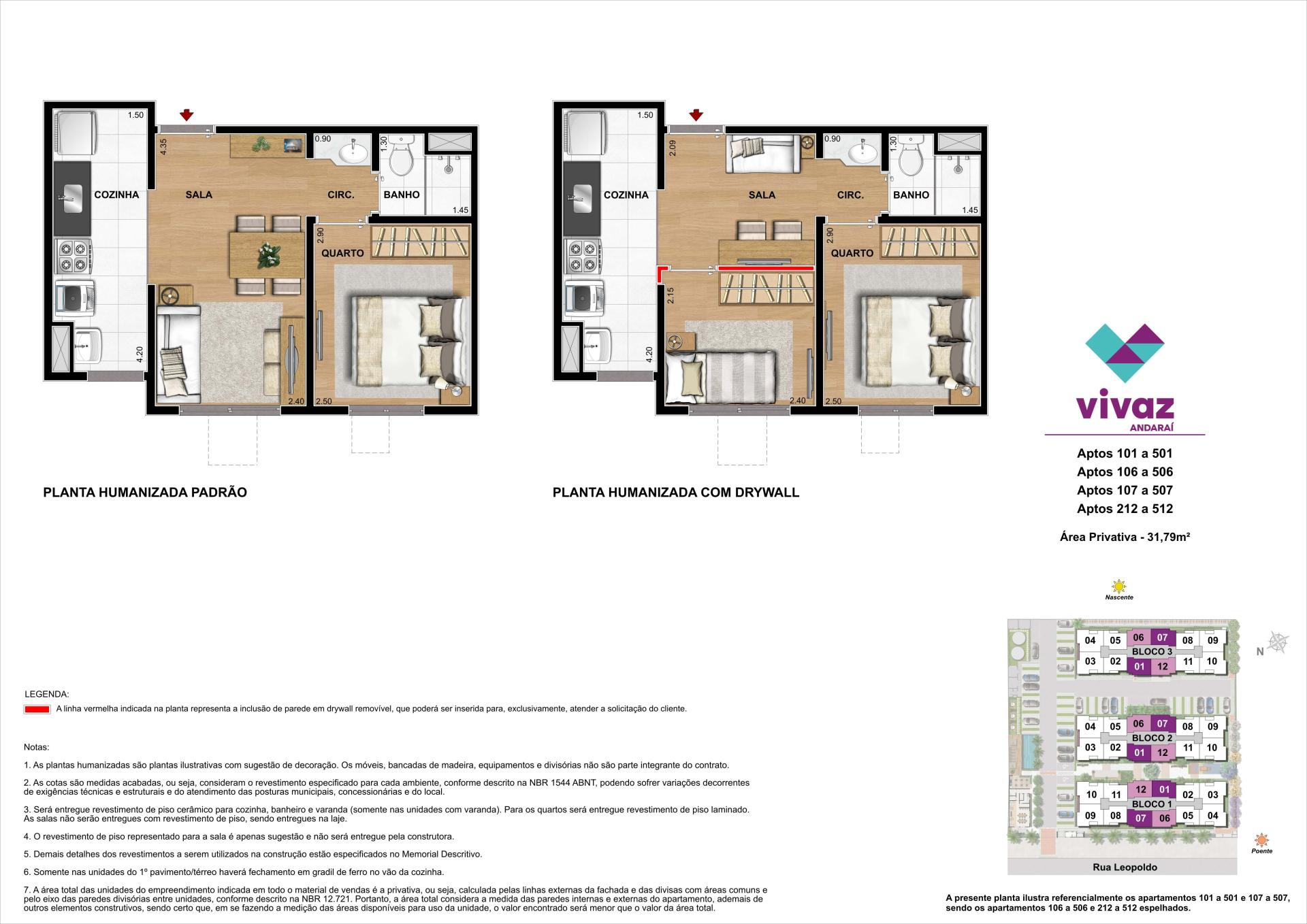 Vivaz Andaraí - Área Privativa 31,79 m² - DUO