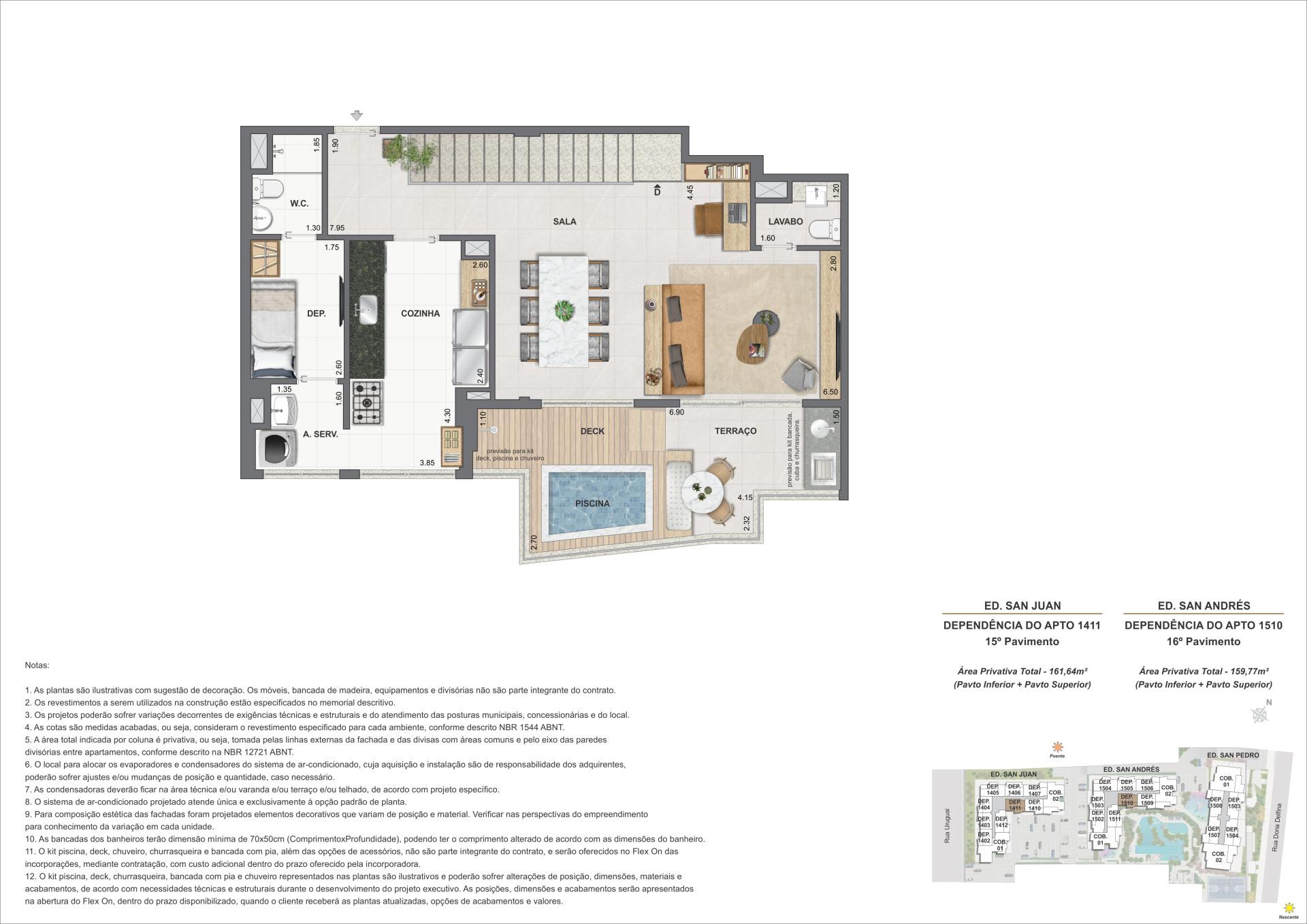 COB. Duplex Dependência 3S - Ed. San Juan (COL 11) e Ed. San Andrés (COL 10)