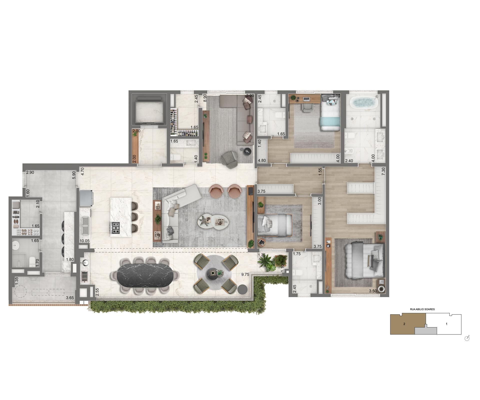 PLANTA OPÇAO 02 230m2