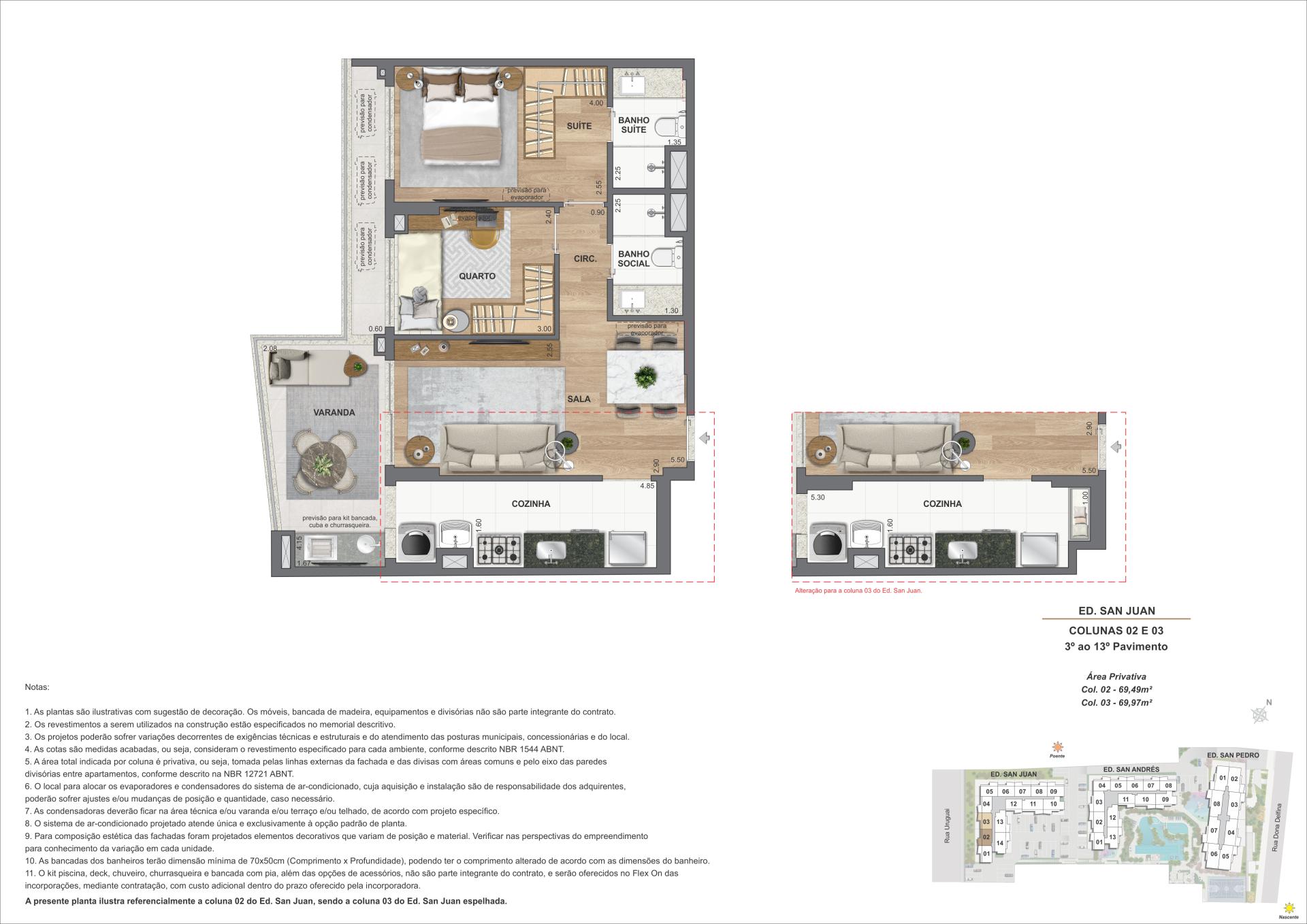 Apartamento 2Q - Ed. San Juan (COL 2 e 3)