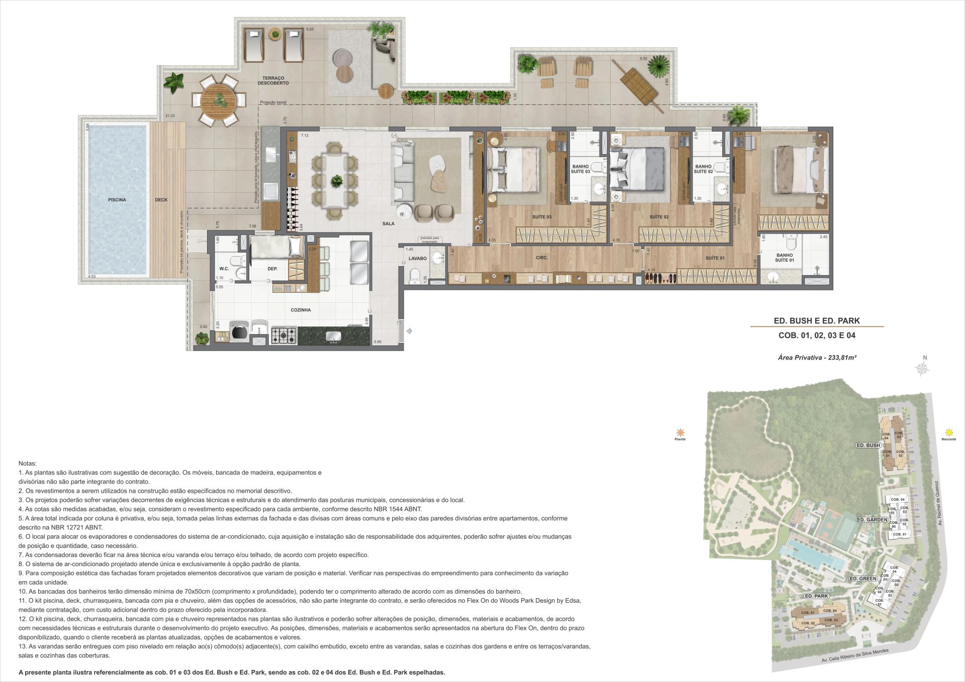 Cobertura Linear - Ed. Bush E Park - Colunas 01, 02, 03 e 04