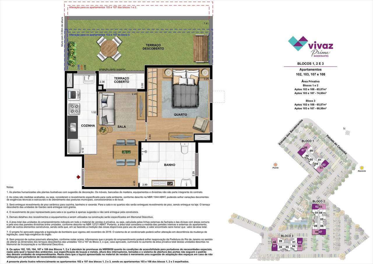 Vivaz Prime Bandeirantes - Área Privativa 65,87m²