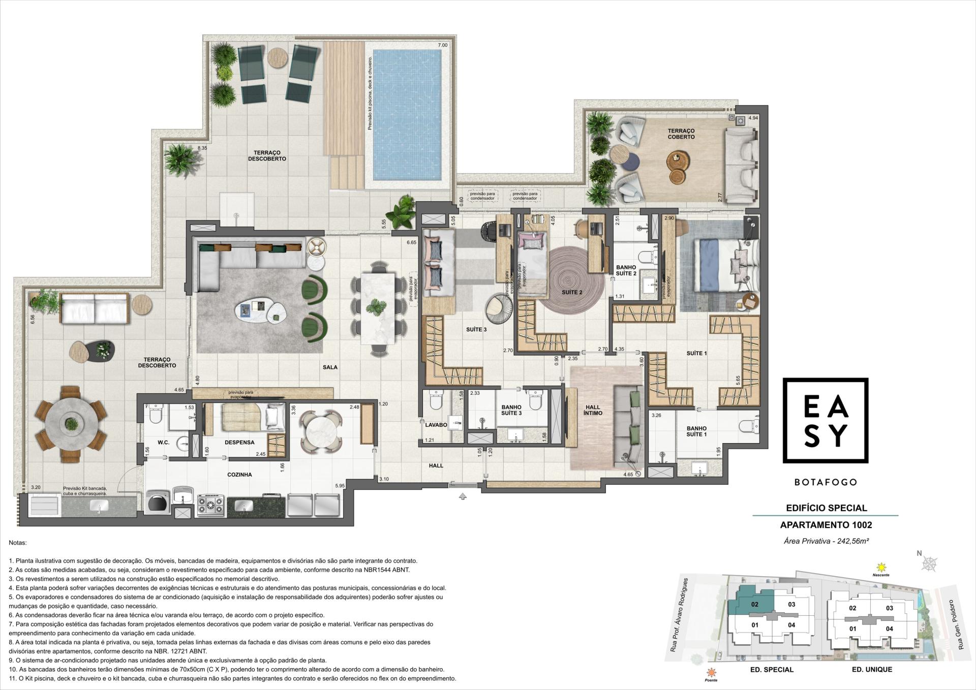 Planta do apartamento 1002 do Edifício Special
