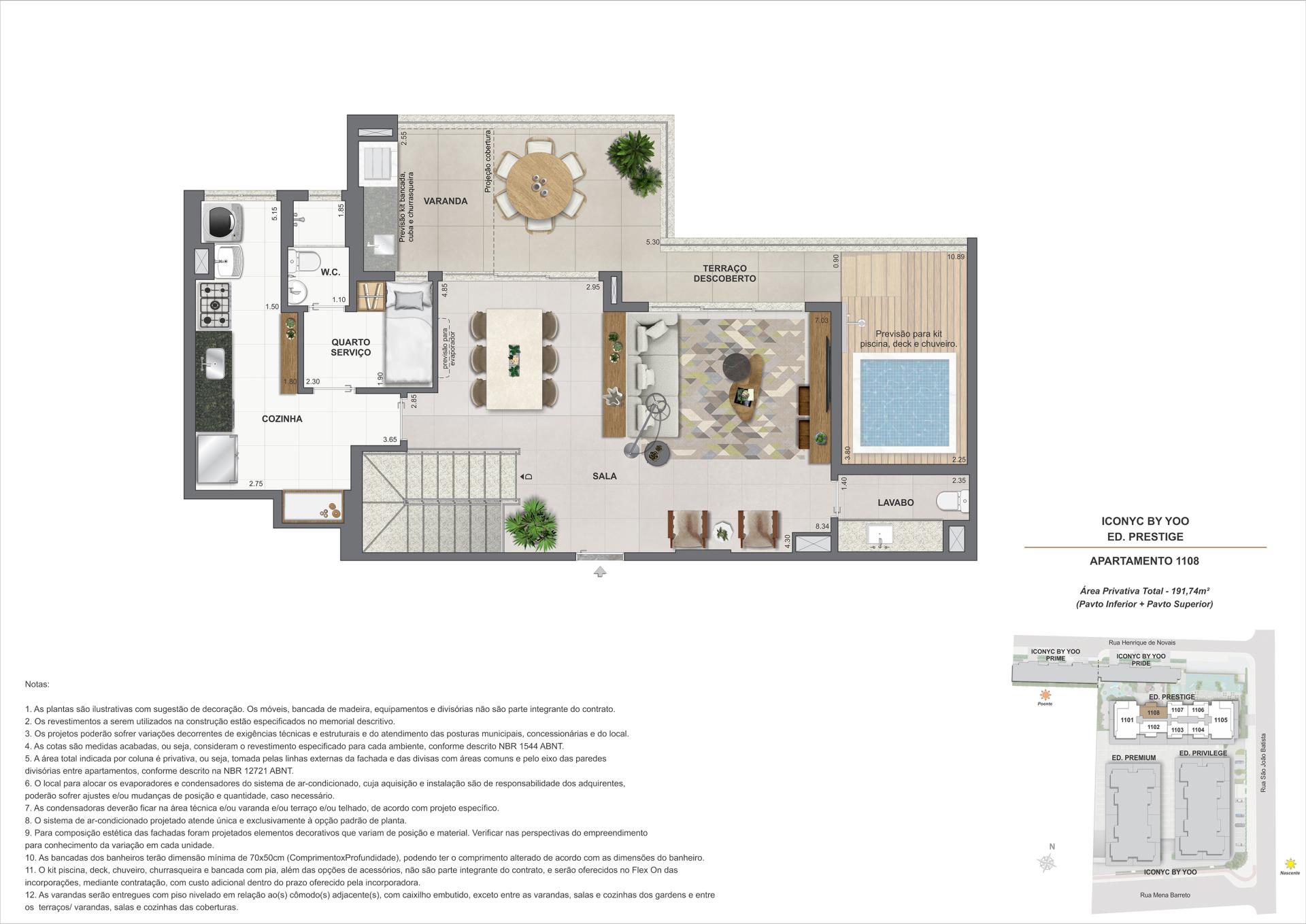 Cobertura duplex 4 suítes - 11° andar - 191m²