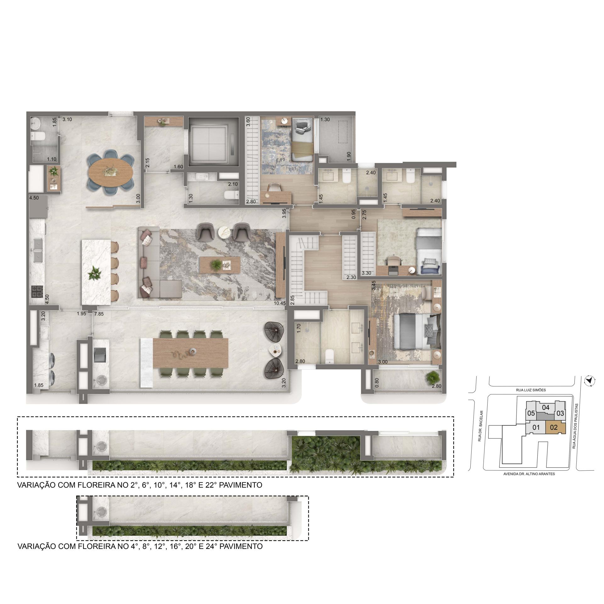 Planta Opção 179m²