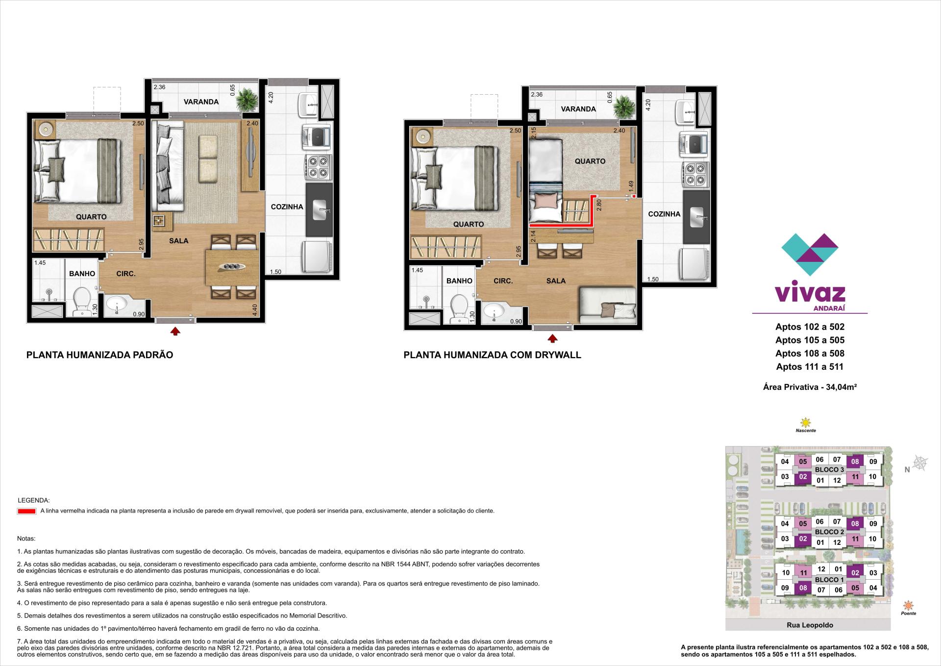 Vivaz Andaraí - Área Privativa 34,04 m² - DUO