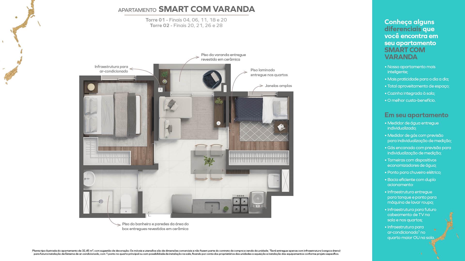 SMART COM VARANDA