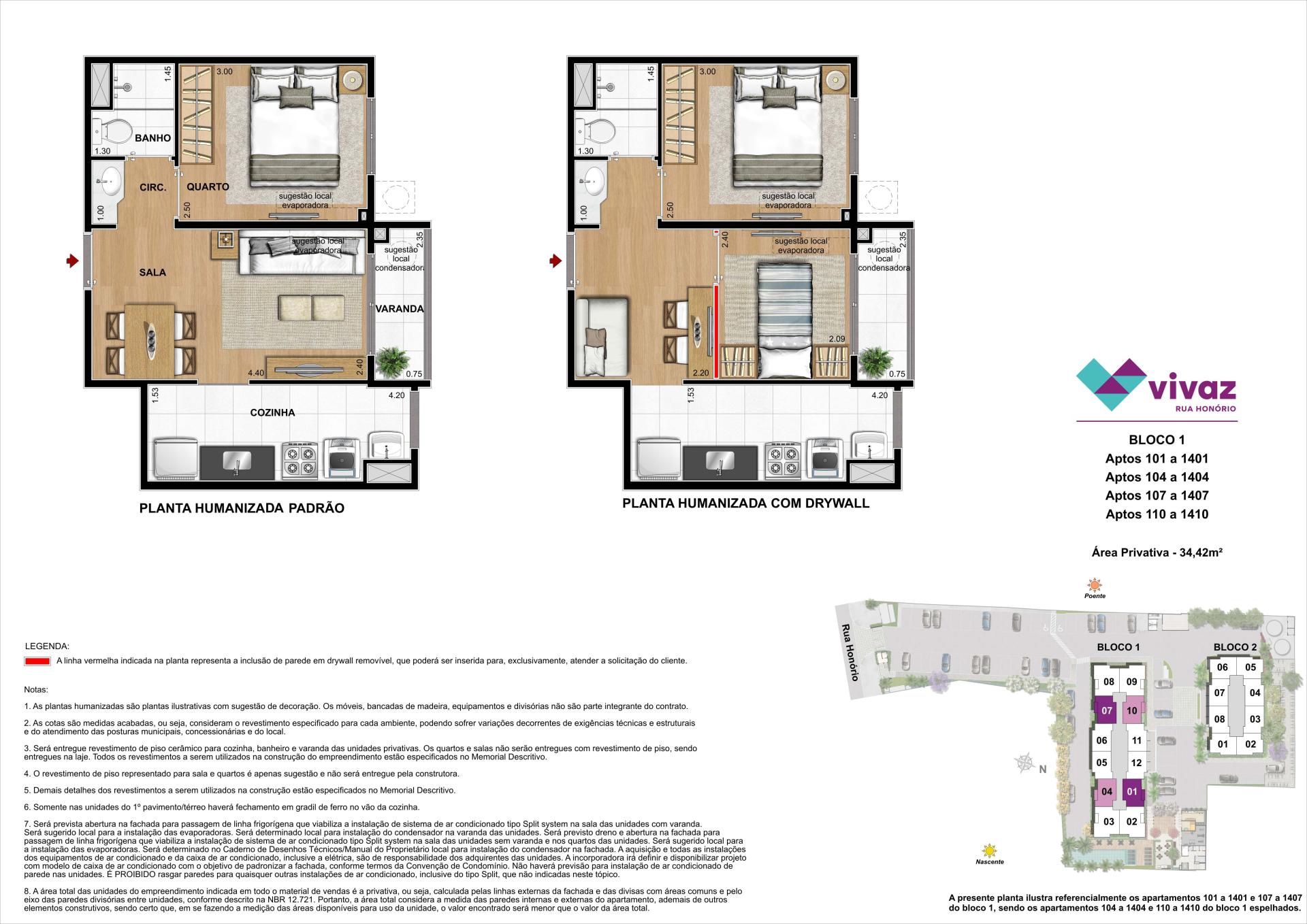 Vivaz Honório - Área Privativa 34,42 m² - DUO