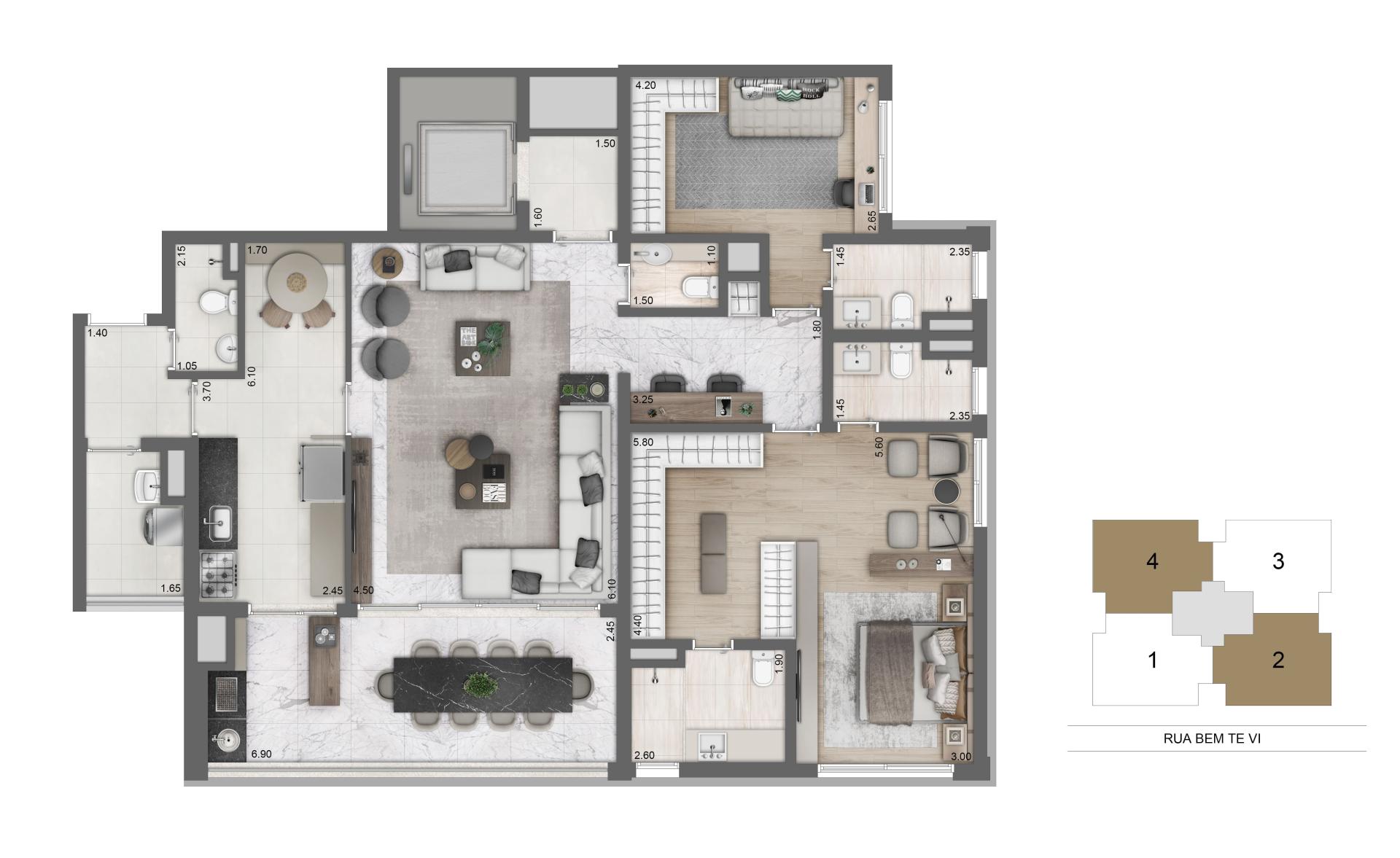 Planta Opção 148m2