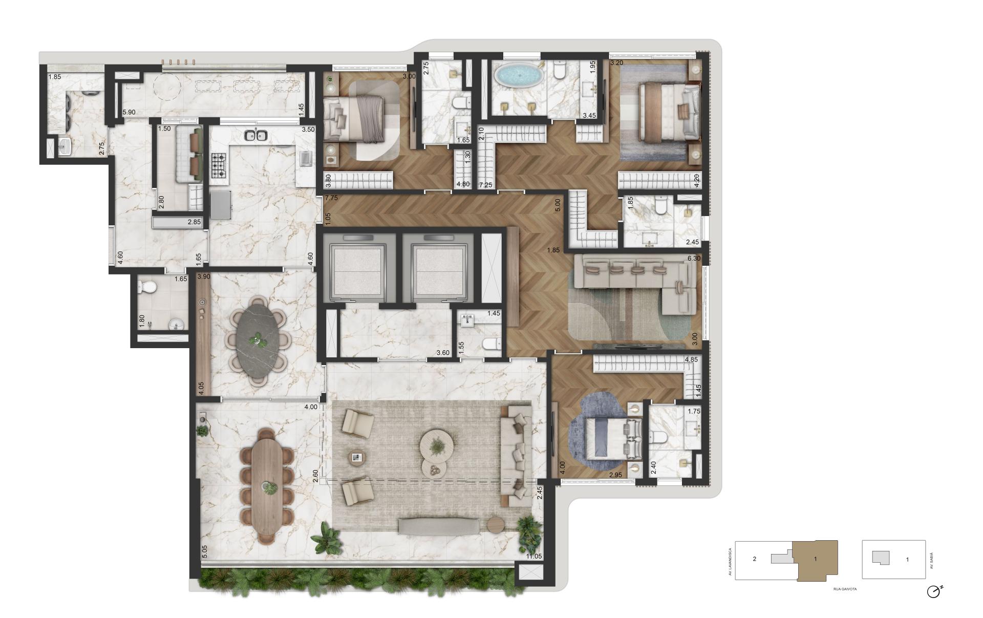 Planta Opção 1 283m