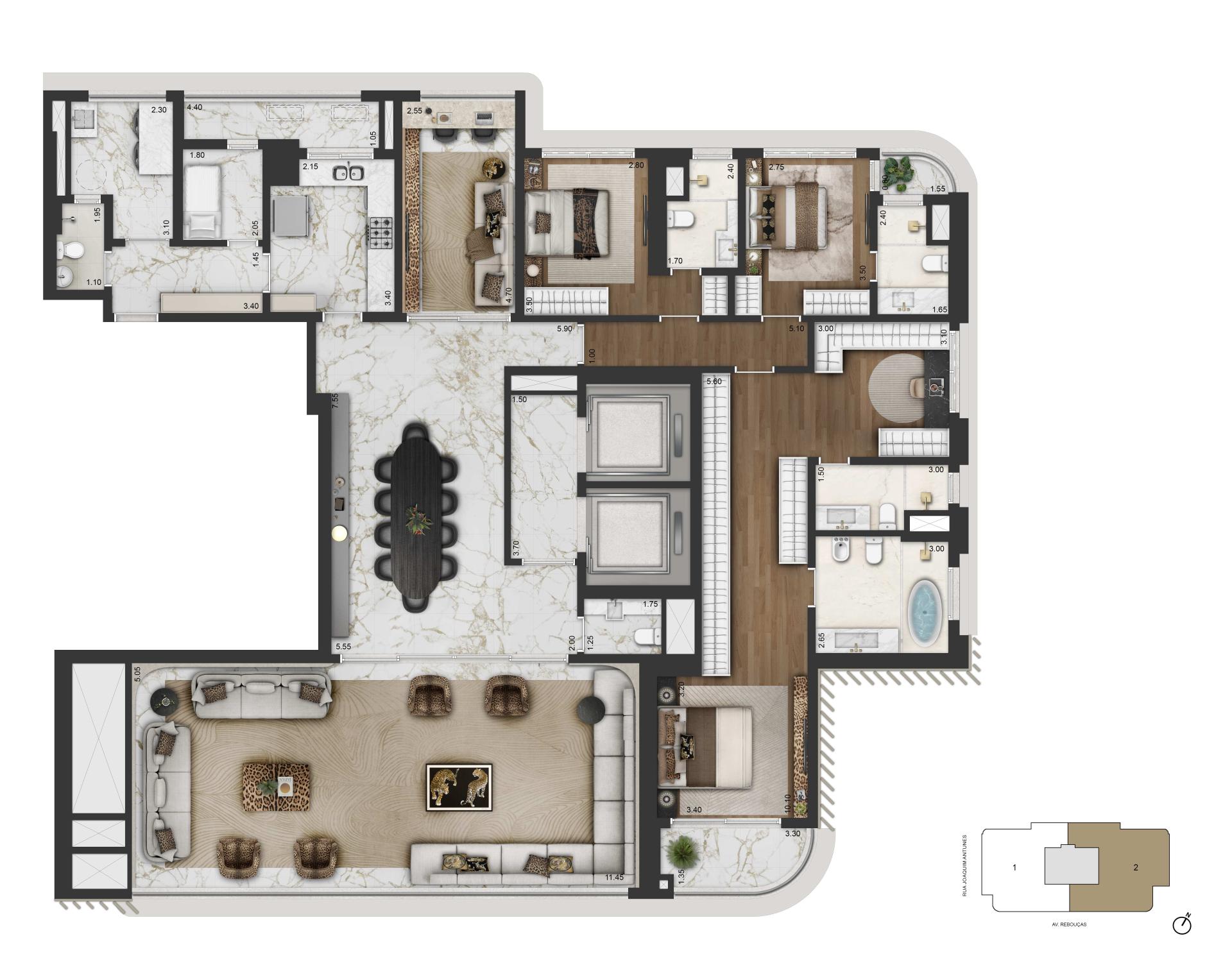 Planta Opção 1-  279.3m2