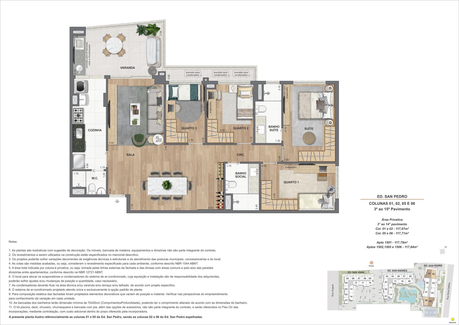 Apartamento 4Q - Ed. San Andrés (COL 1, 2, 5 e 6)