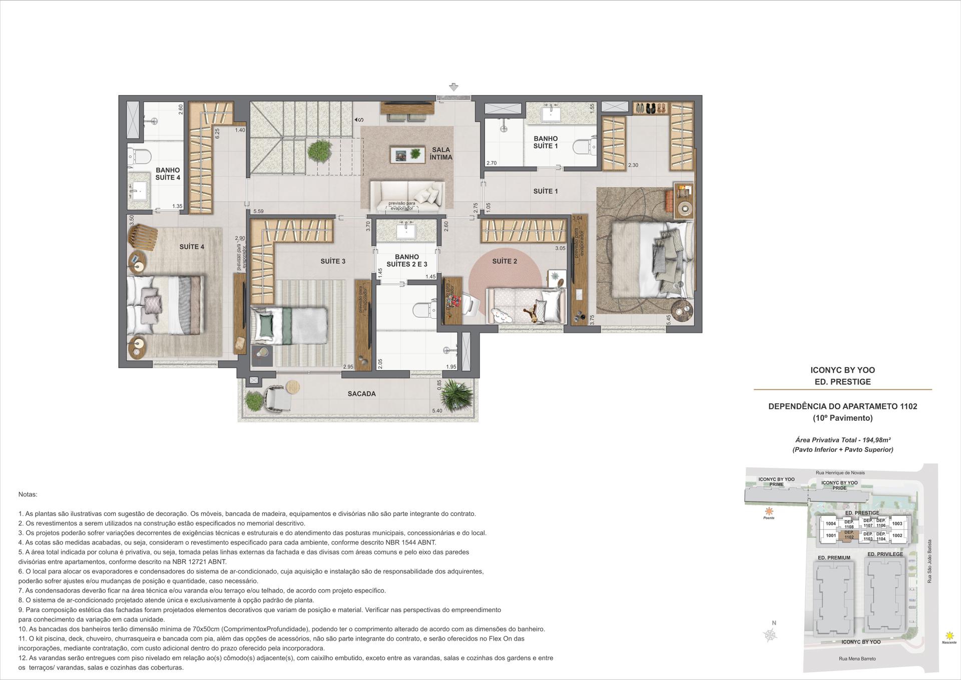 Cobertura duplex - 10° andar - 195m²
