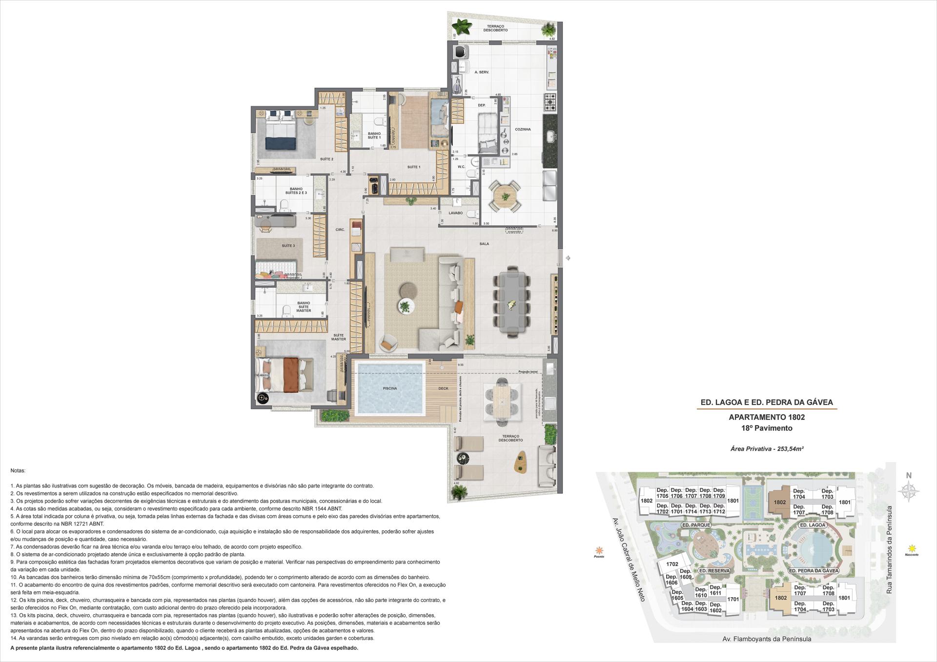ED. LAGOA E ED. PEDRA DA GAVEA - AP1801 - 18° PAV