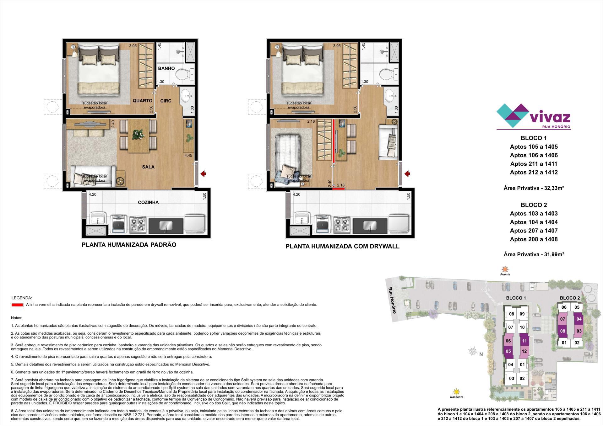 Vivaz Honório - Área Privativa 32 m² - DUO