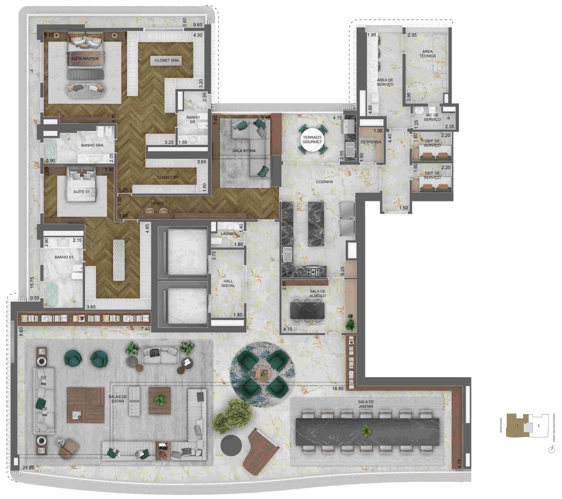 Planta opção 3 515m²