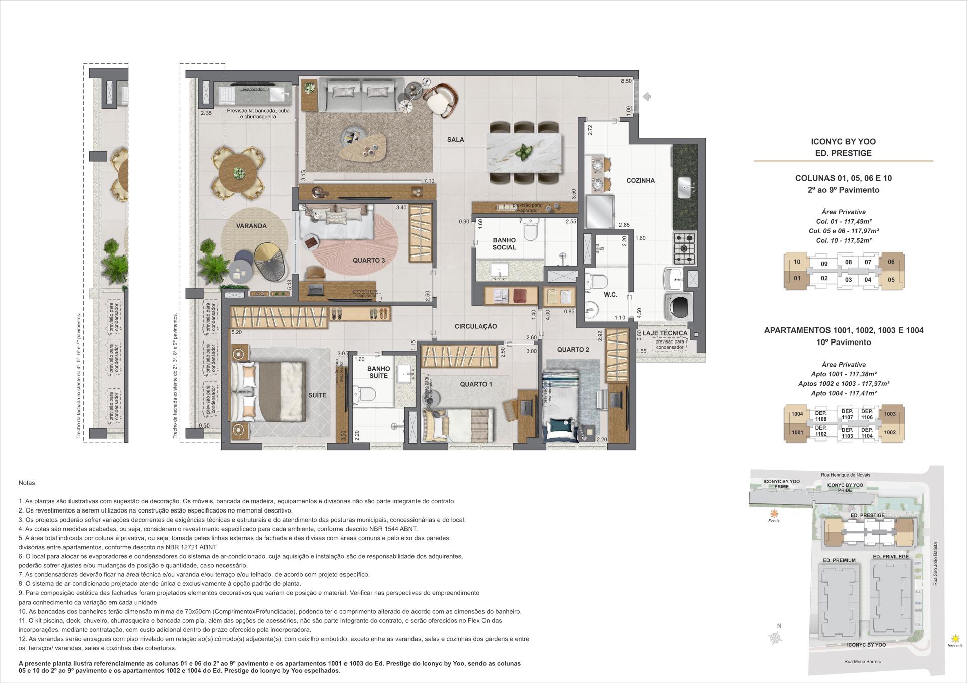 Apartamento 4 quartos - 2° ao 10° andar - 117m²