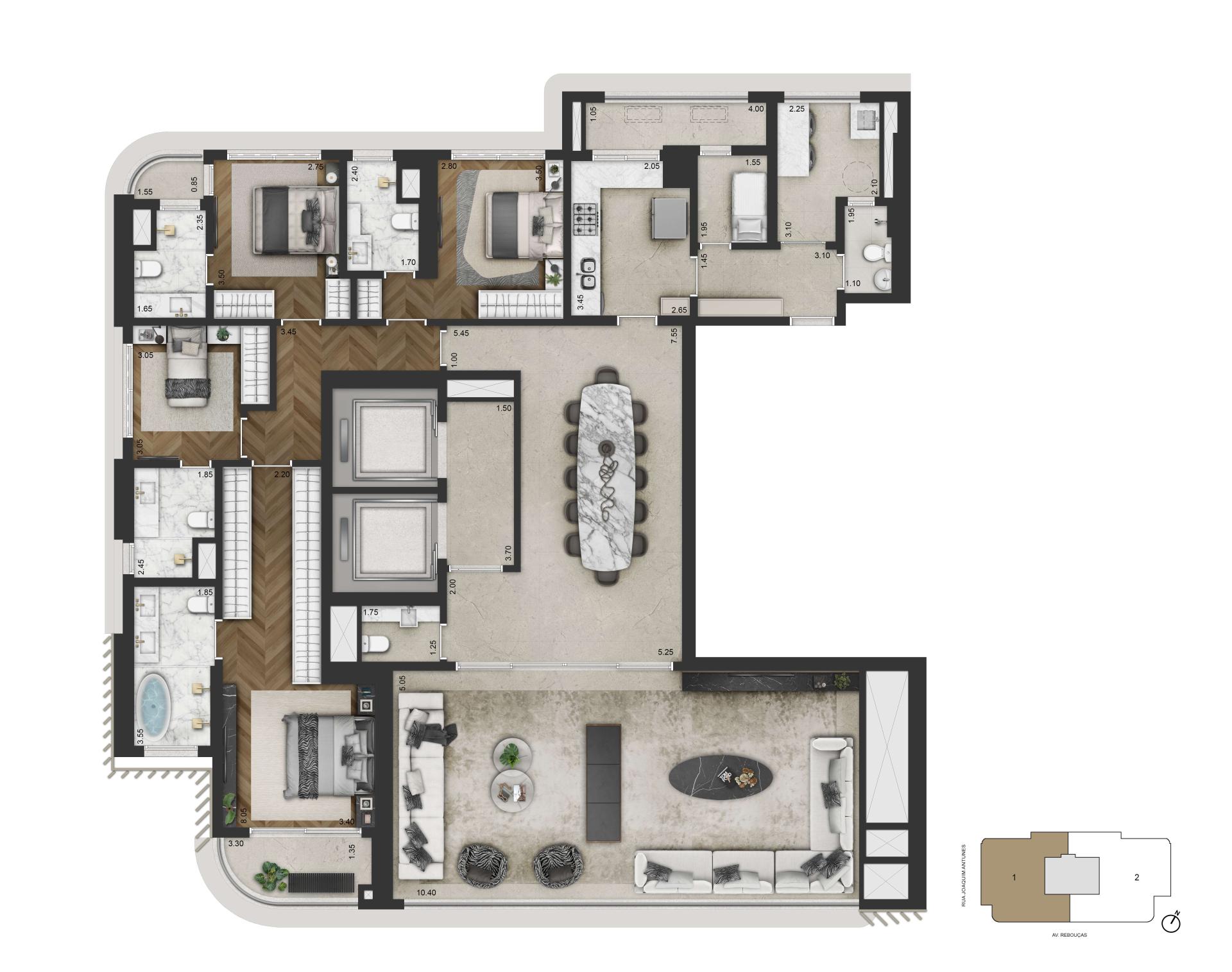  Planta padrão- 246.8m2