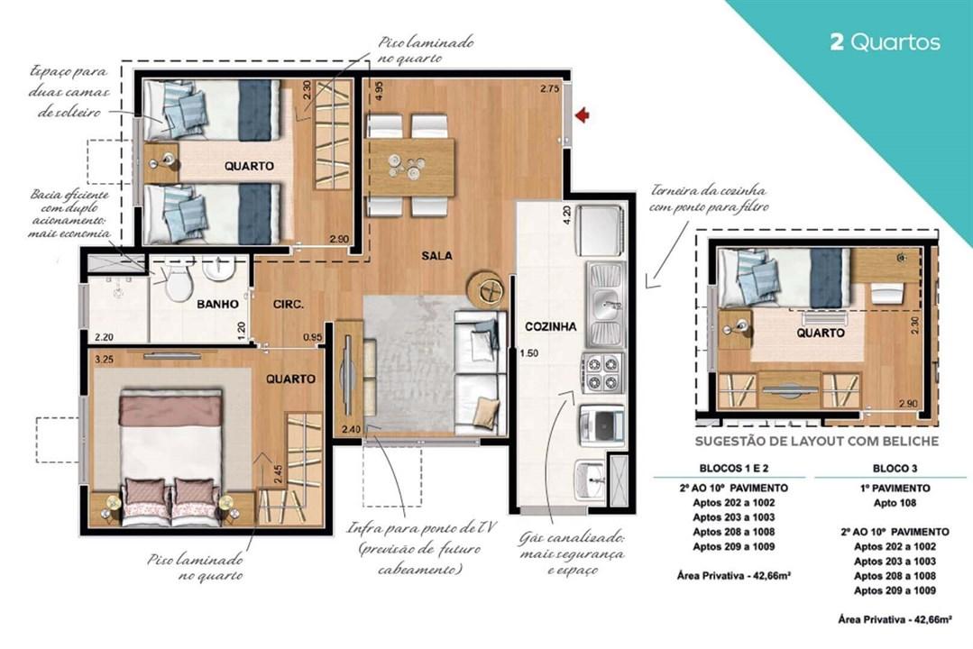 Vivaz Piedade - 02 quartos (42,66m²)