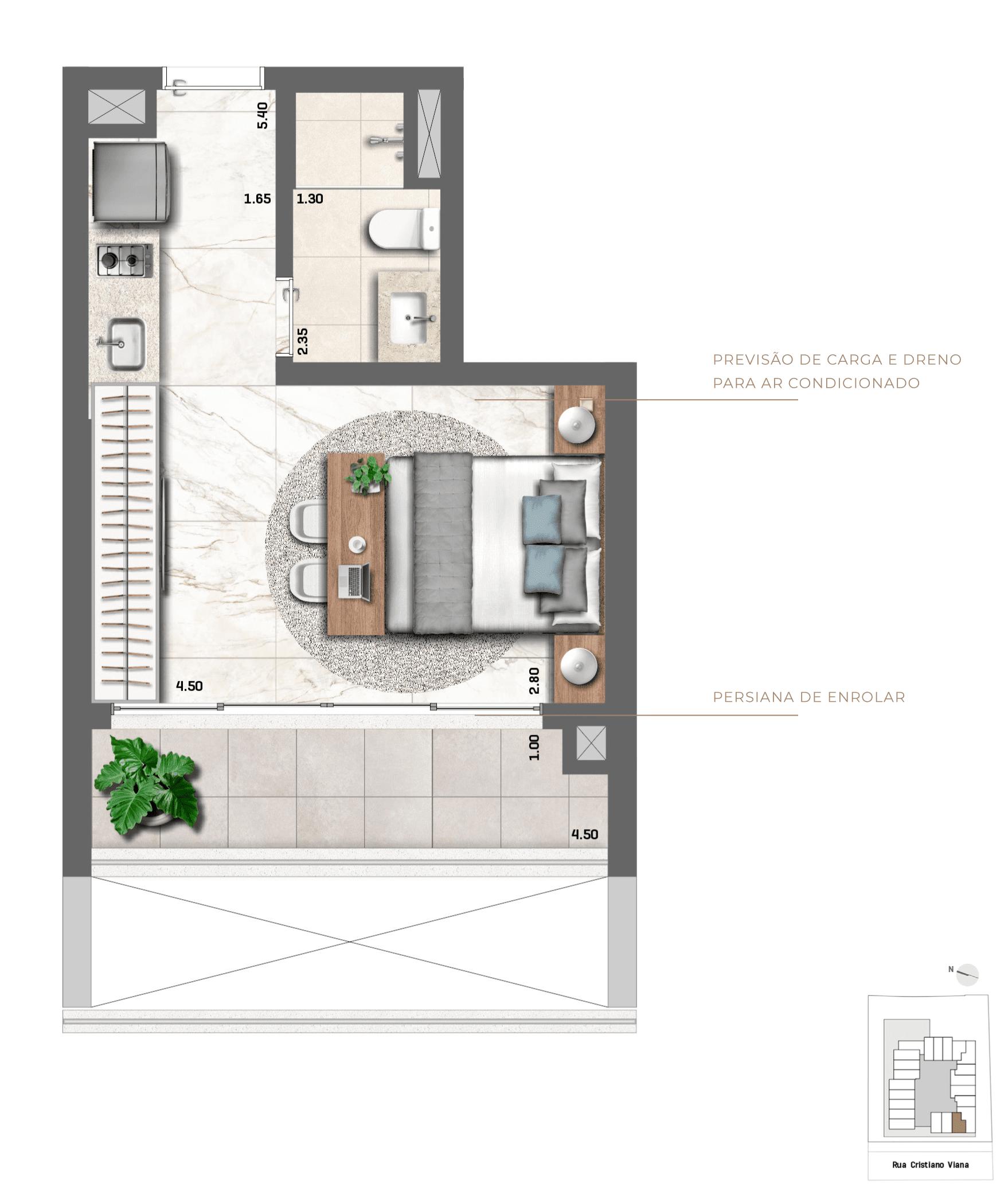 Planta Tipo 29,65 m² I Studio