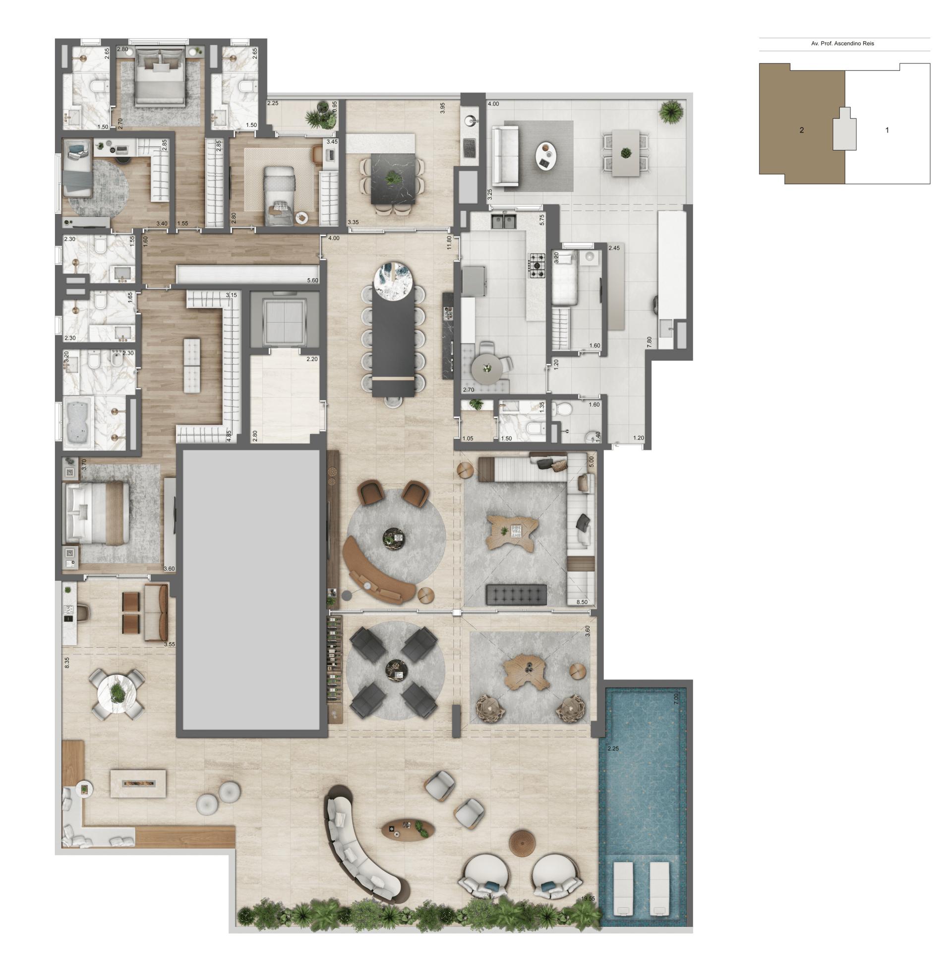 Planta Giardino 455m²