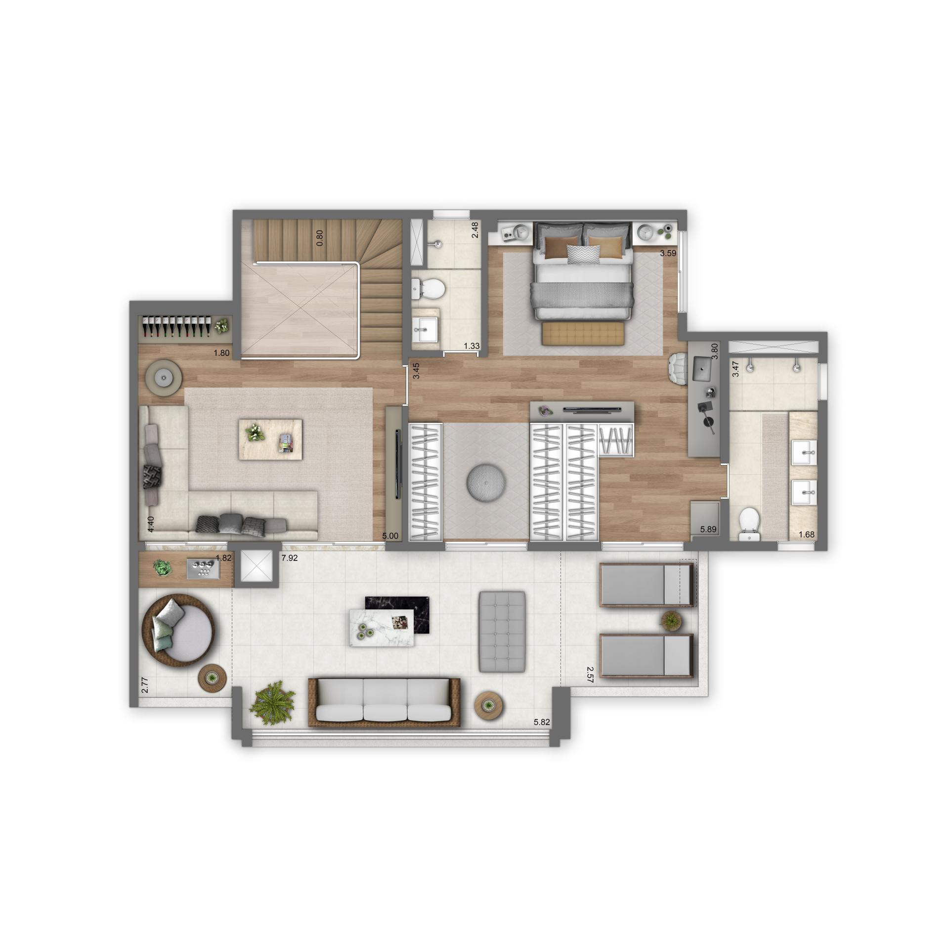 Planta Duplex Superior | 4 Suítes