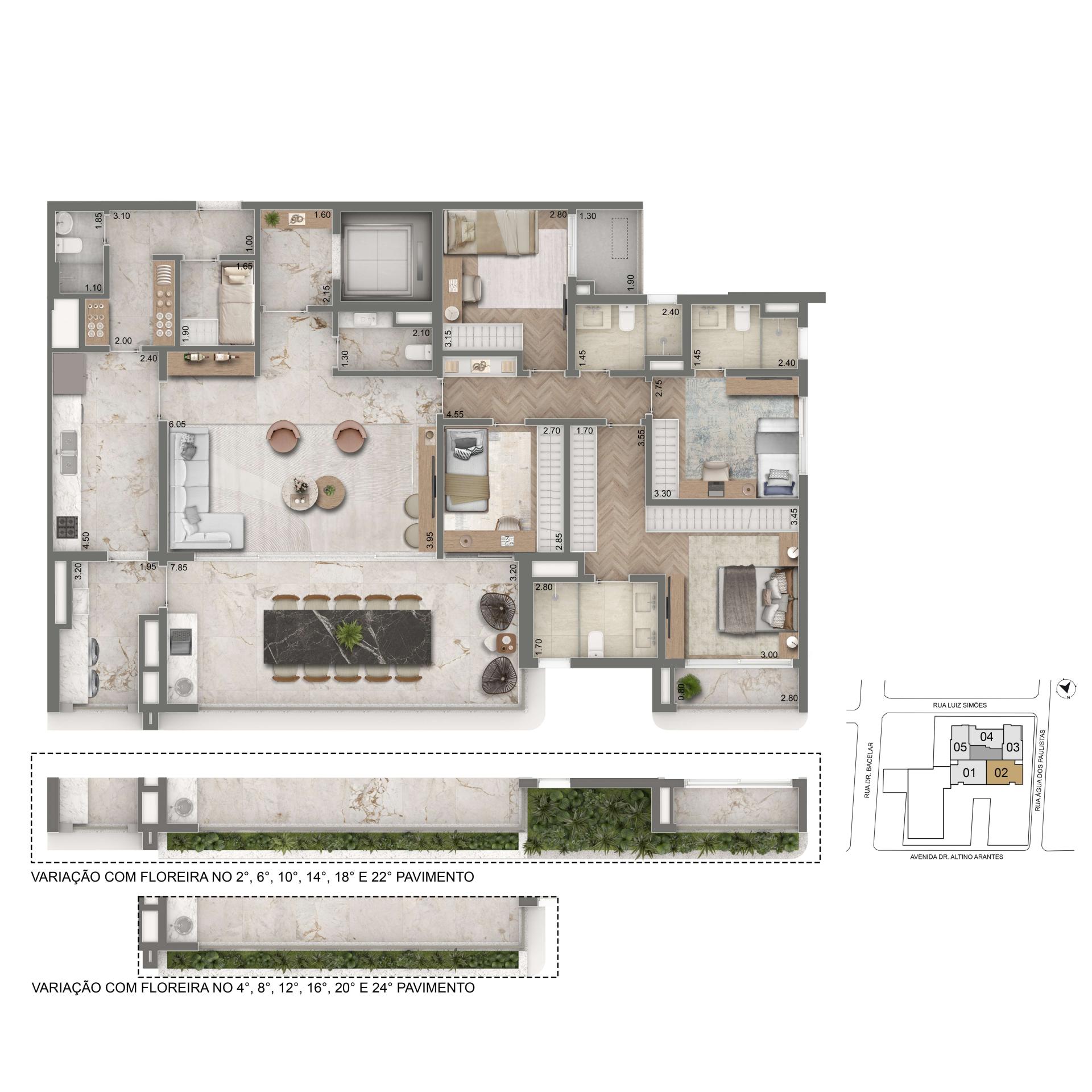 Planta Opção 179m²