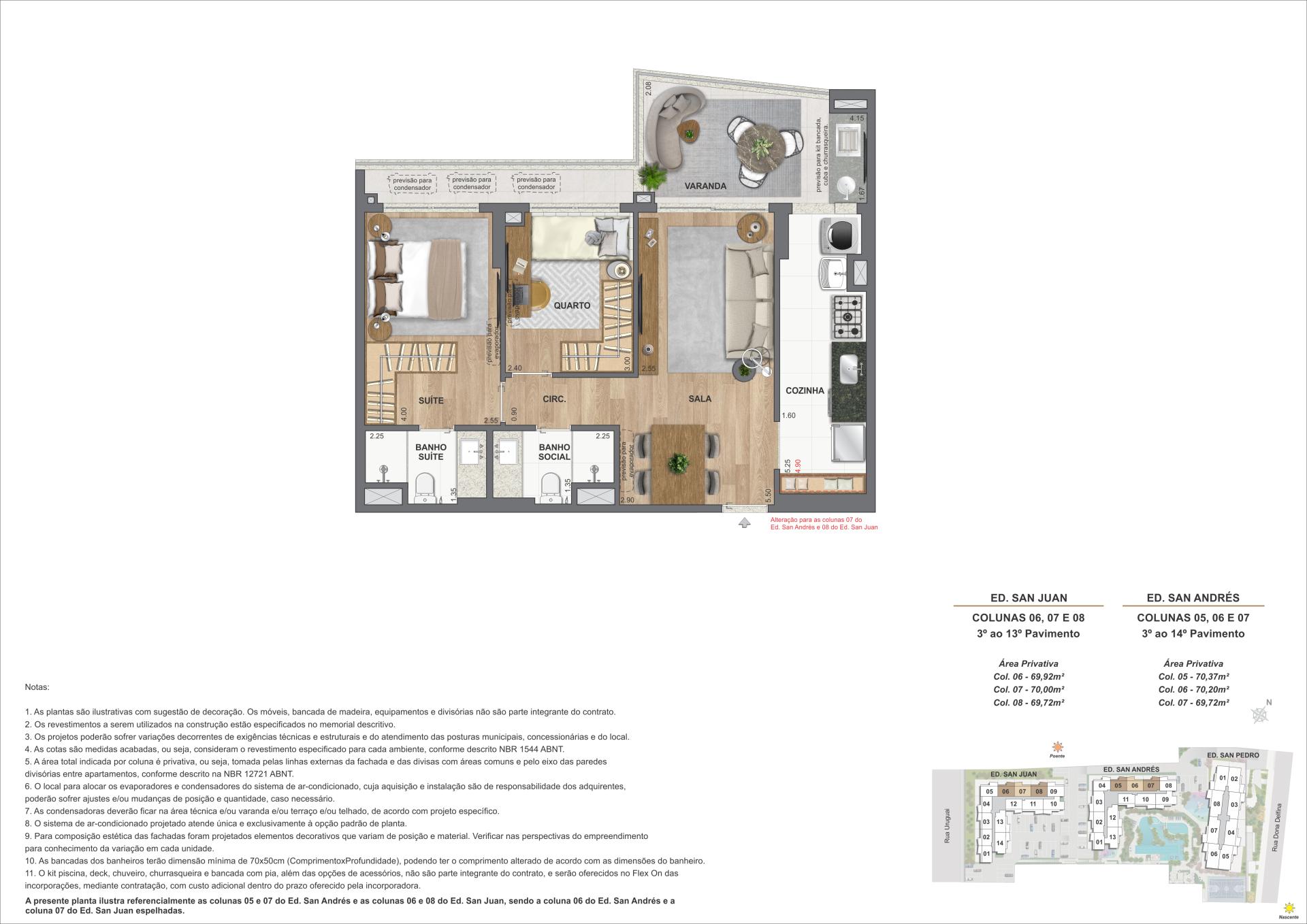 Apartamento 2Q - Ed. San Juan (COL 6, 7 e 8) e Ed. San Andrés (COL 5, 6 e 7)